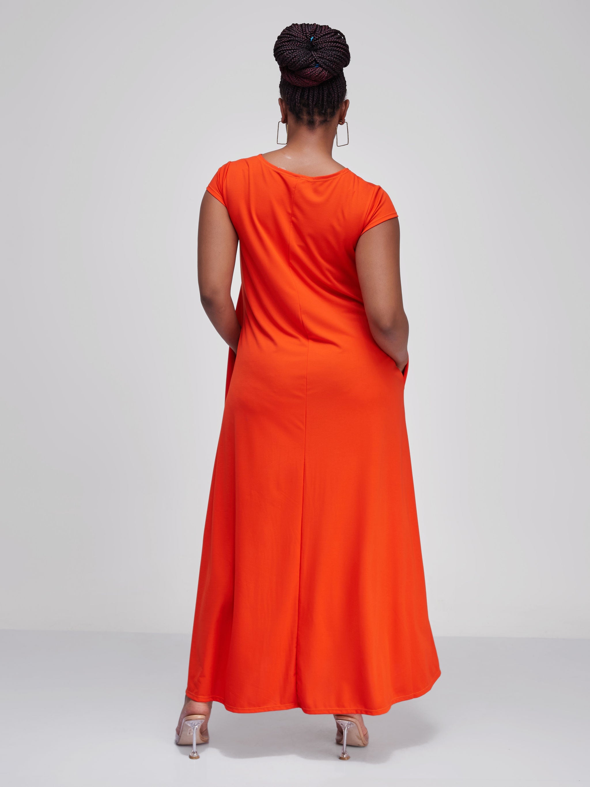 Vivo Basic Kena Tent Maxi Dress - Orange
