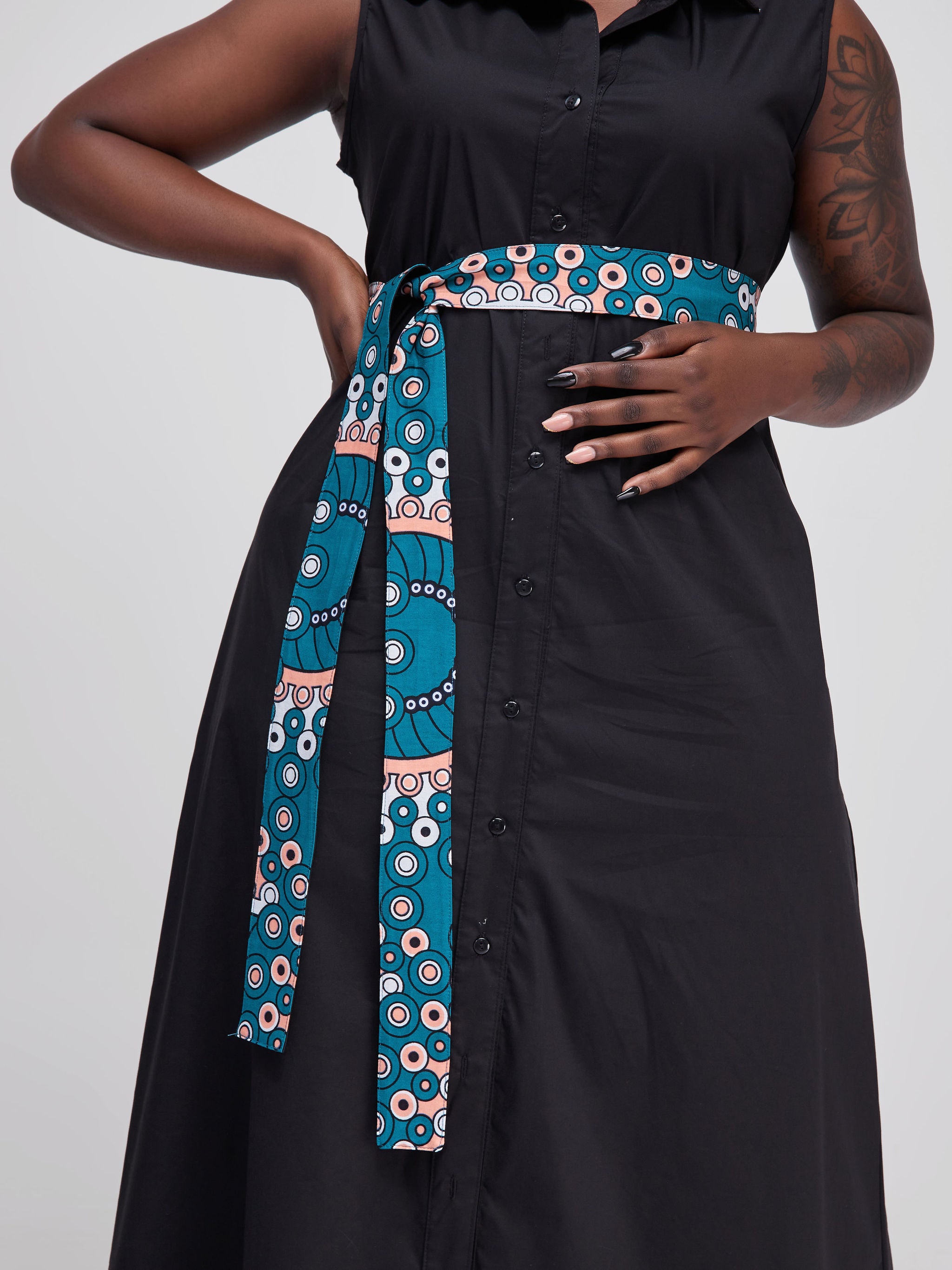 Safari Tawi Sleeveless A-Line Maxi Dress - Black