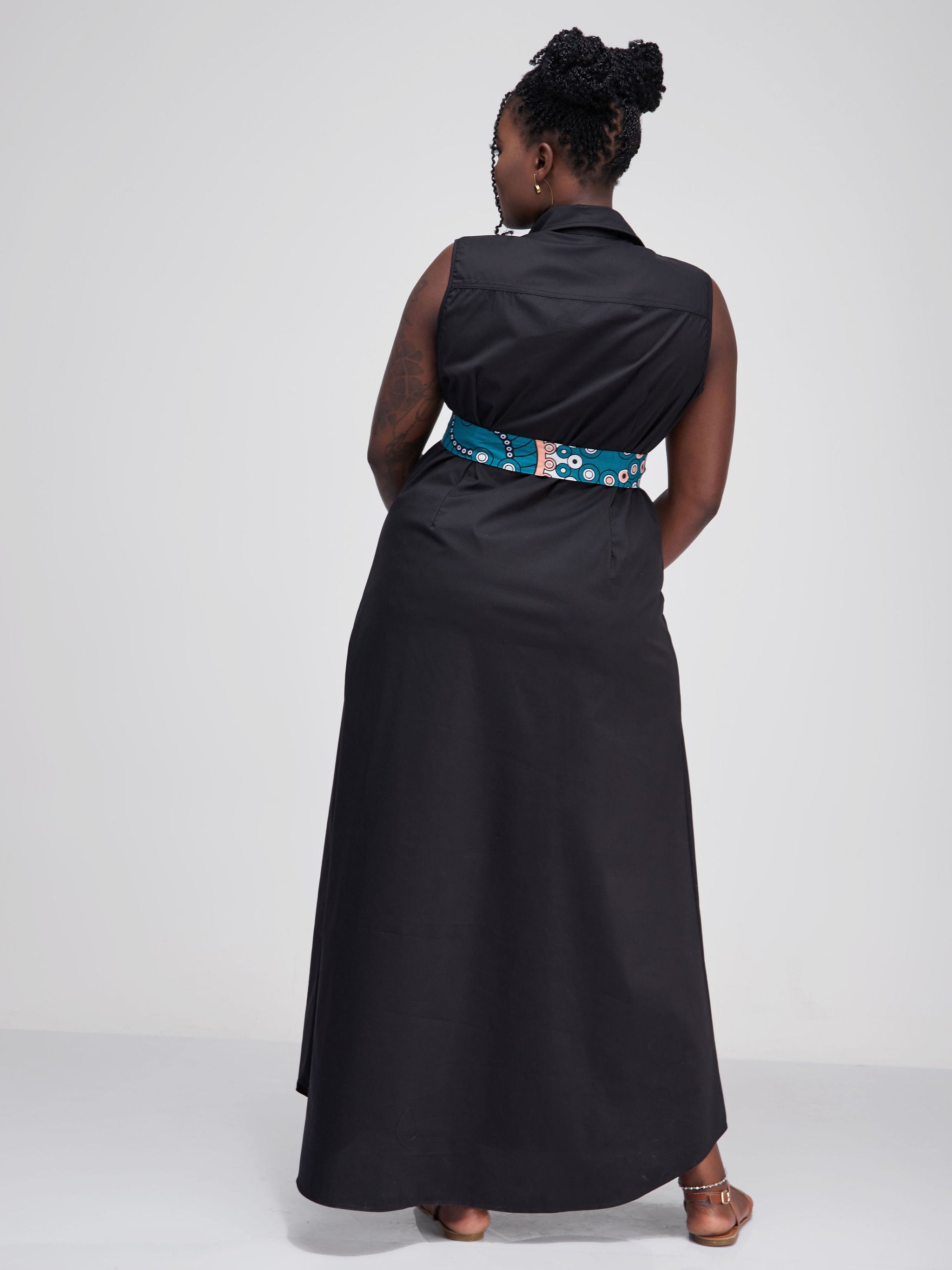 Safari Tawi Sleeveless A-Line Maxi Dress - Black