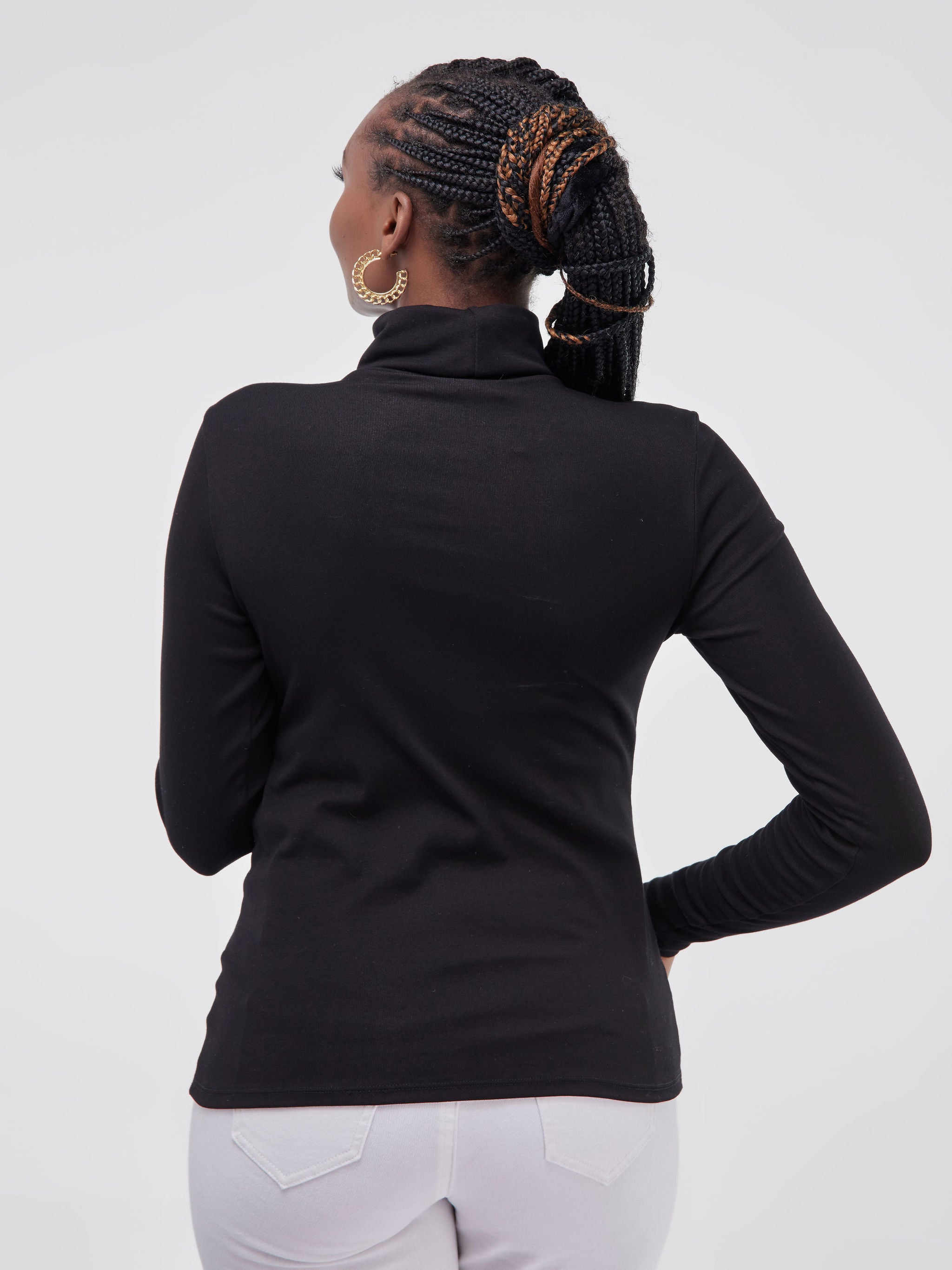 Vivo Basic Turtle Neck Top - Black