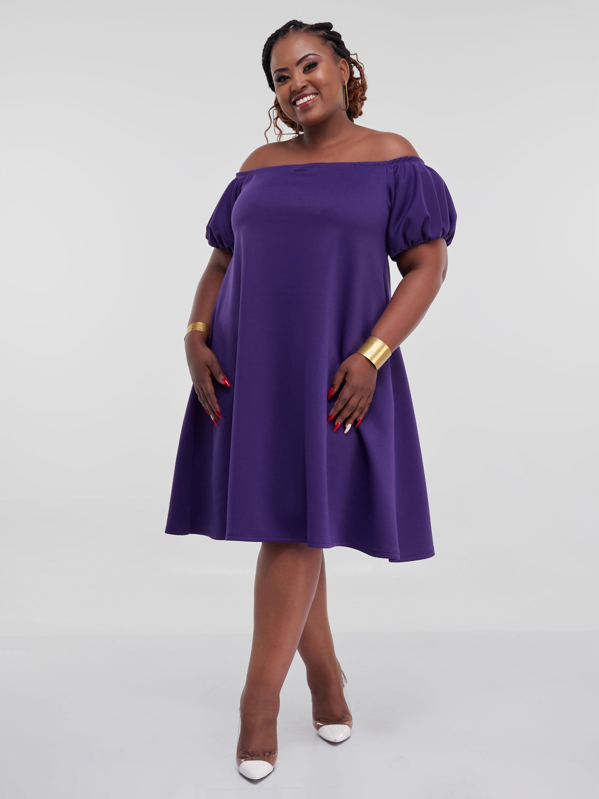 Vivo Hema Off Shoulder Tent Dress - Purple