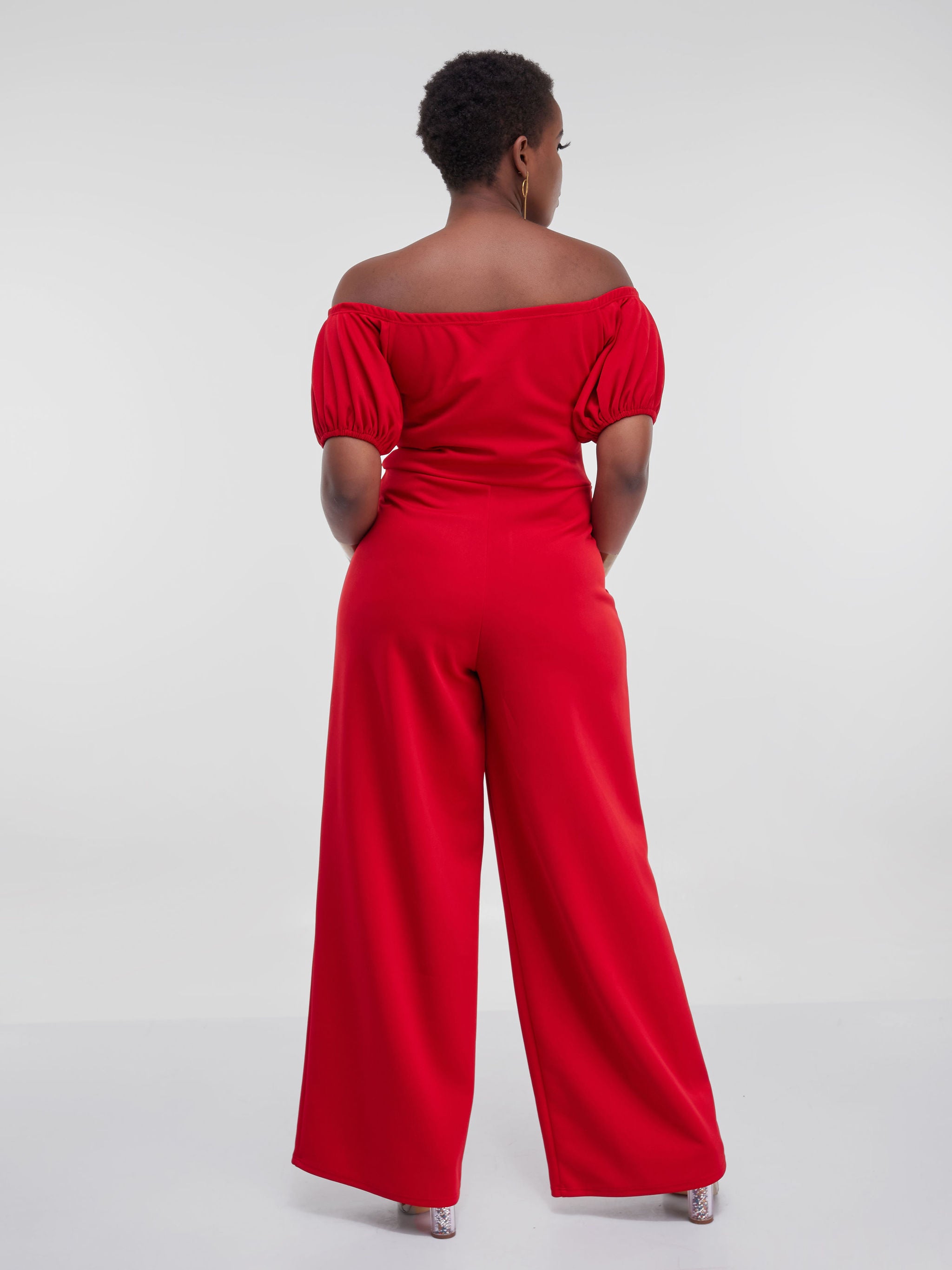 Vivo Hema Off Shoulder Jumpsuit - Red