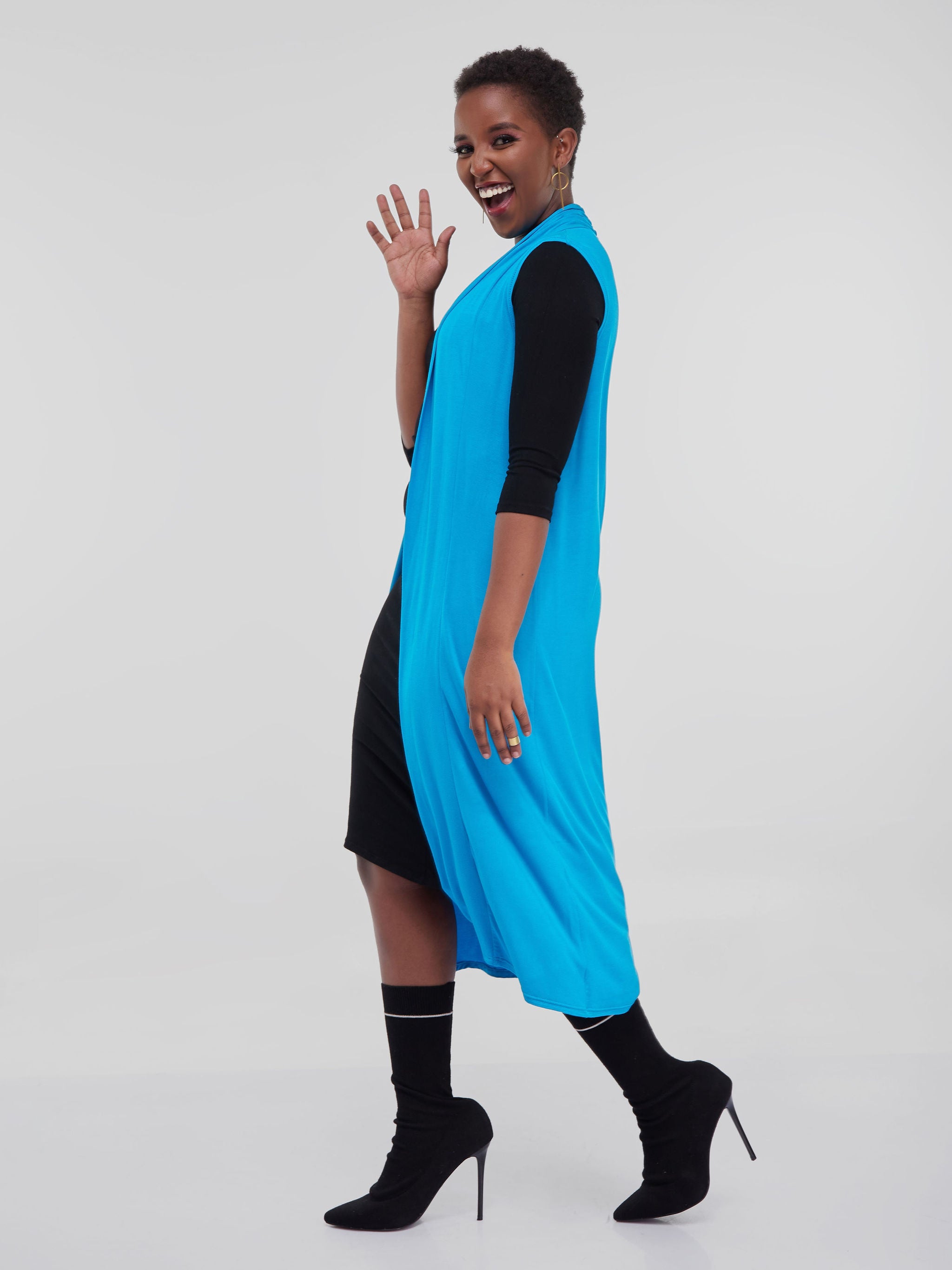 Vivo Basic Sleeveless Long Lily Waterfall - Light Blue