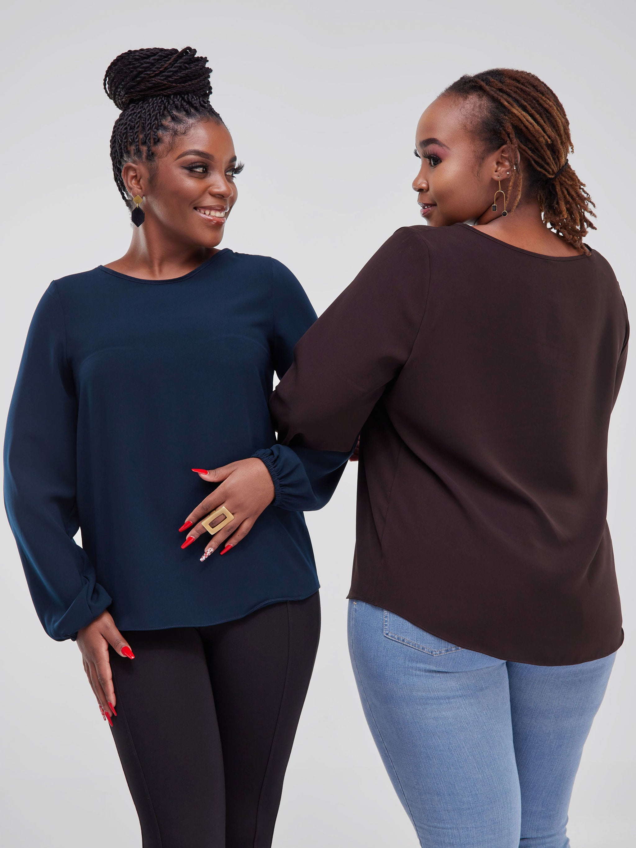 Vivo Basic Long Sleeved Bishop Top - Dark Teal