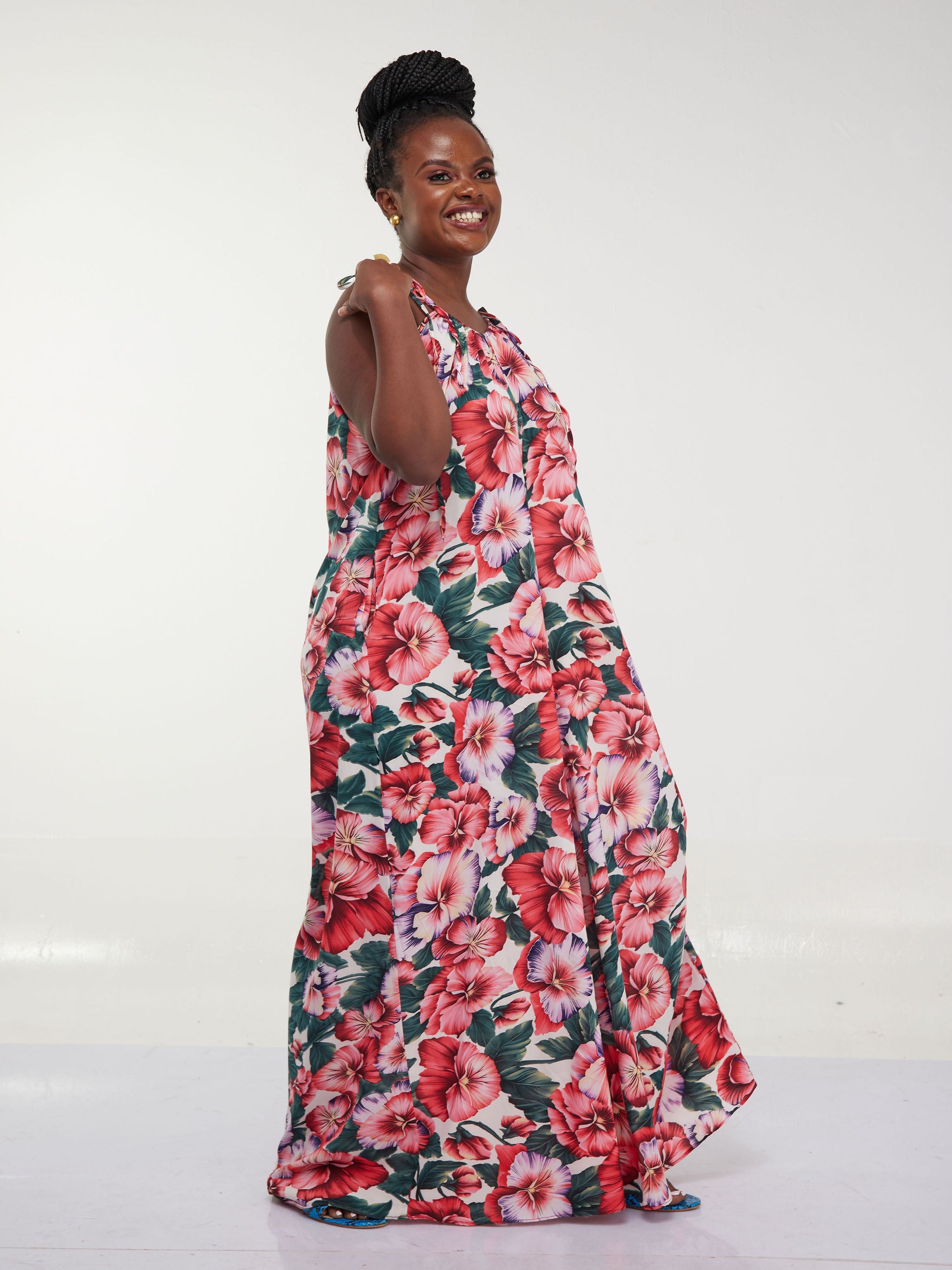 Safari Maisha Strappy Jumpsuit Cover up - Pink Floral Print