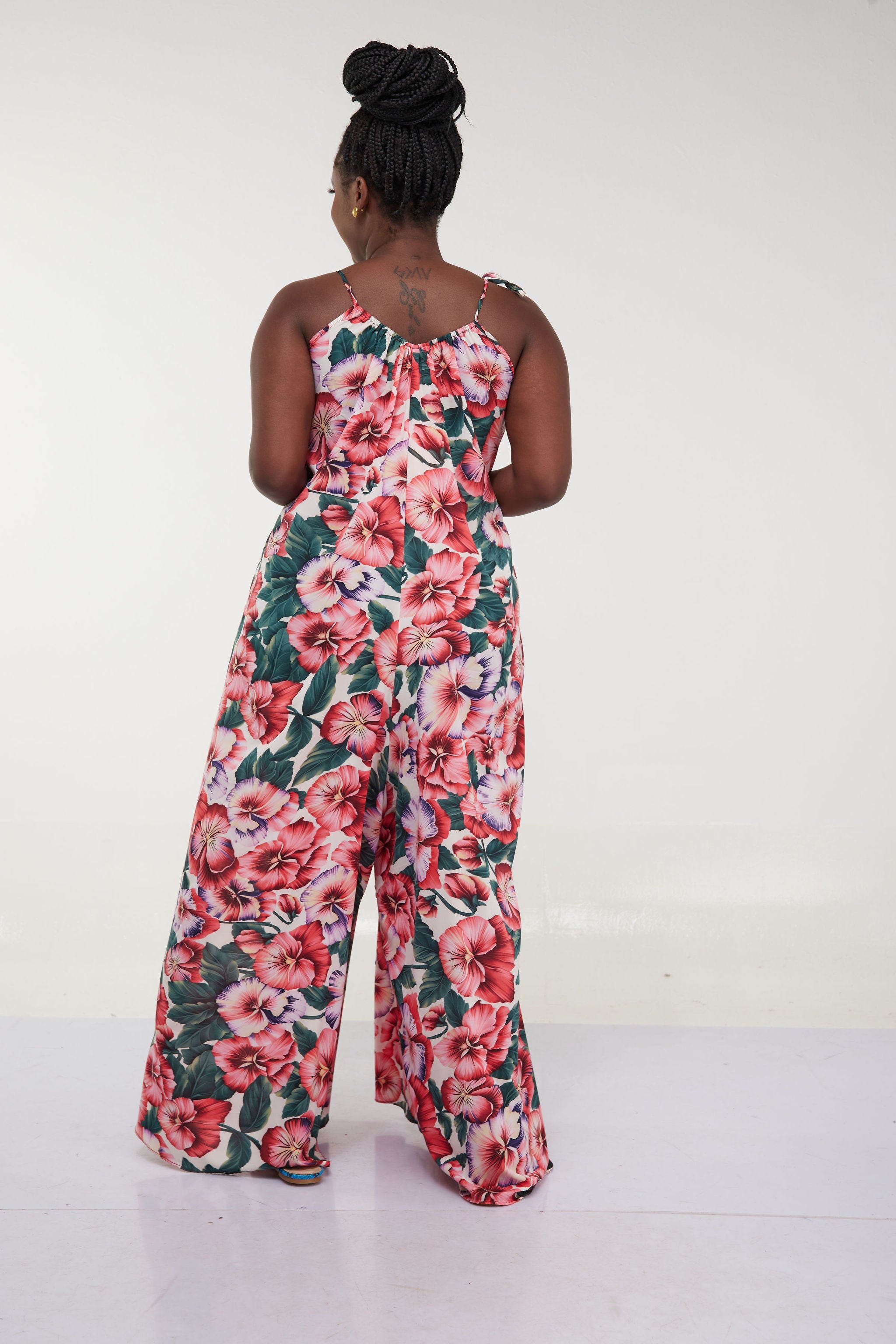 Safari Maisha Strappy Jumpsuit Cover up - Pink Floral Print