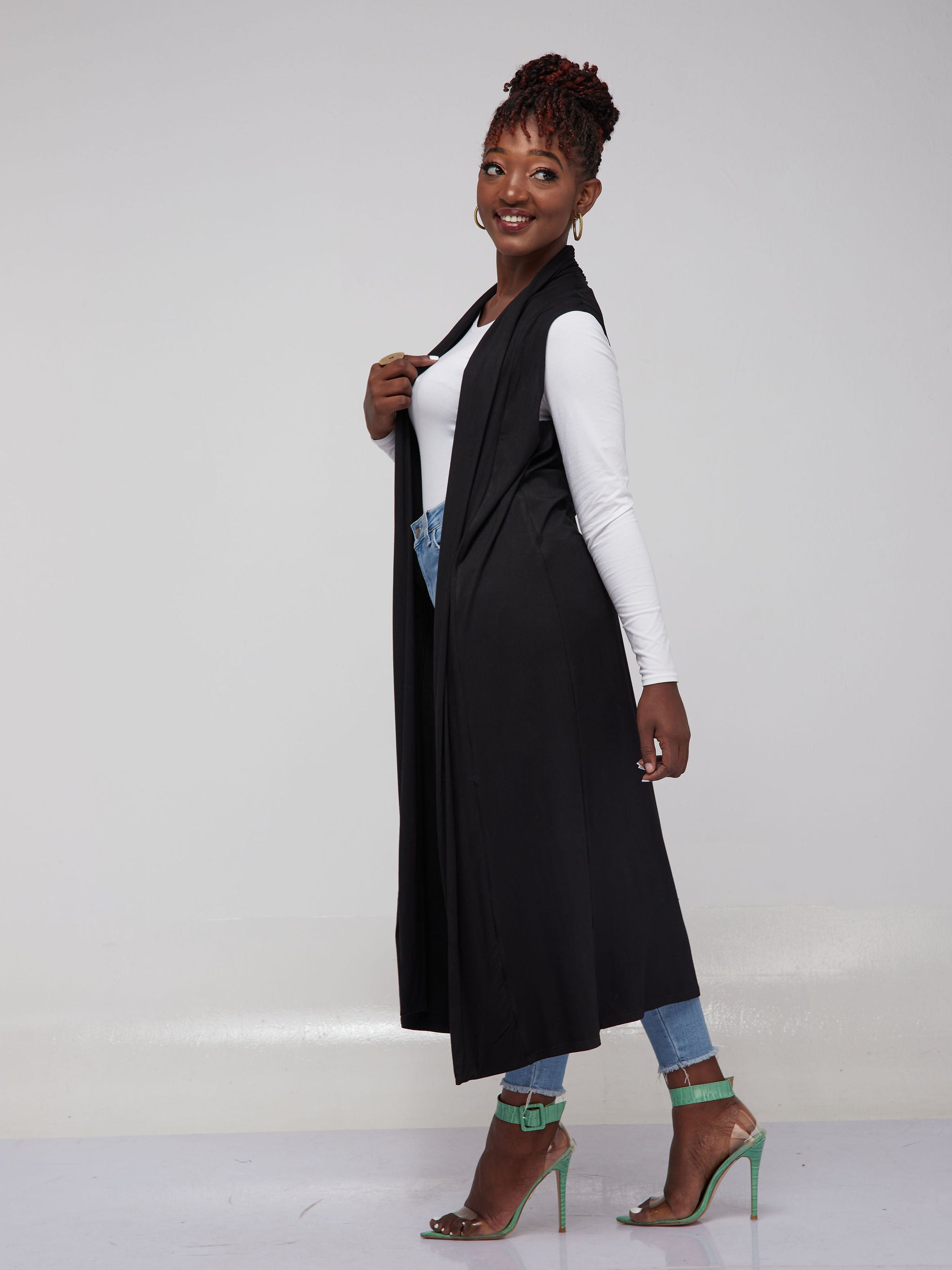 Vivo Basic Neo Sleeveless Long Lily Waterfall - Black