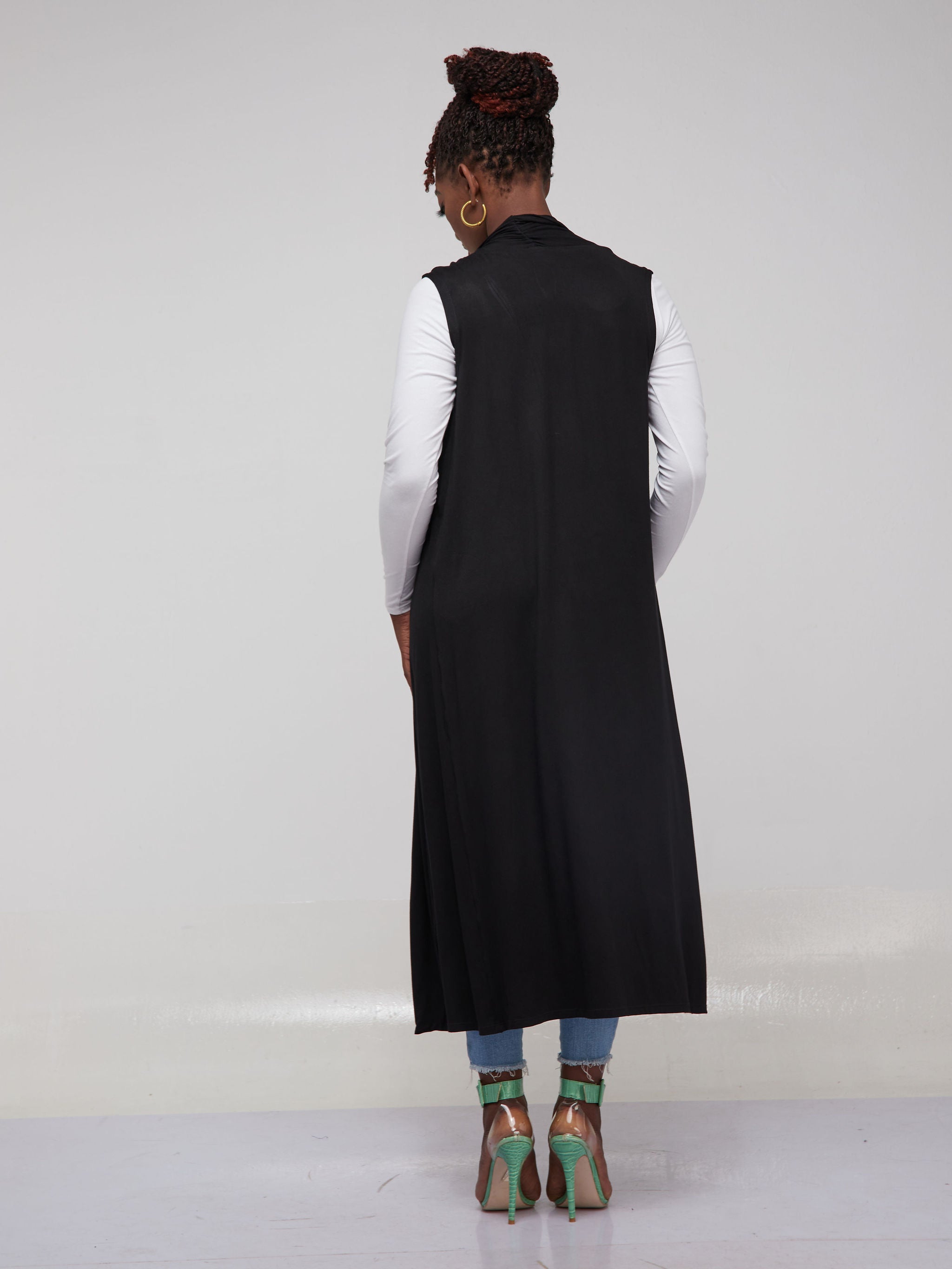 Vivo Basic Neo Sleeveless Long Lily Waterfall - Black