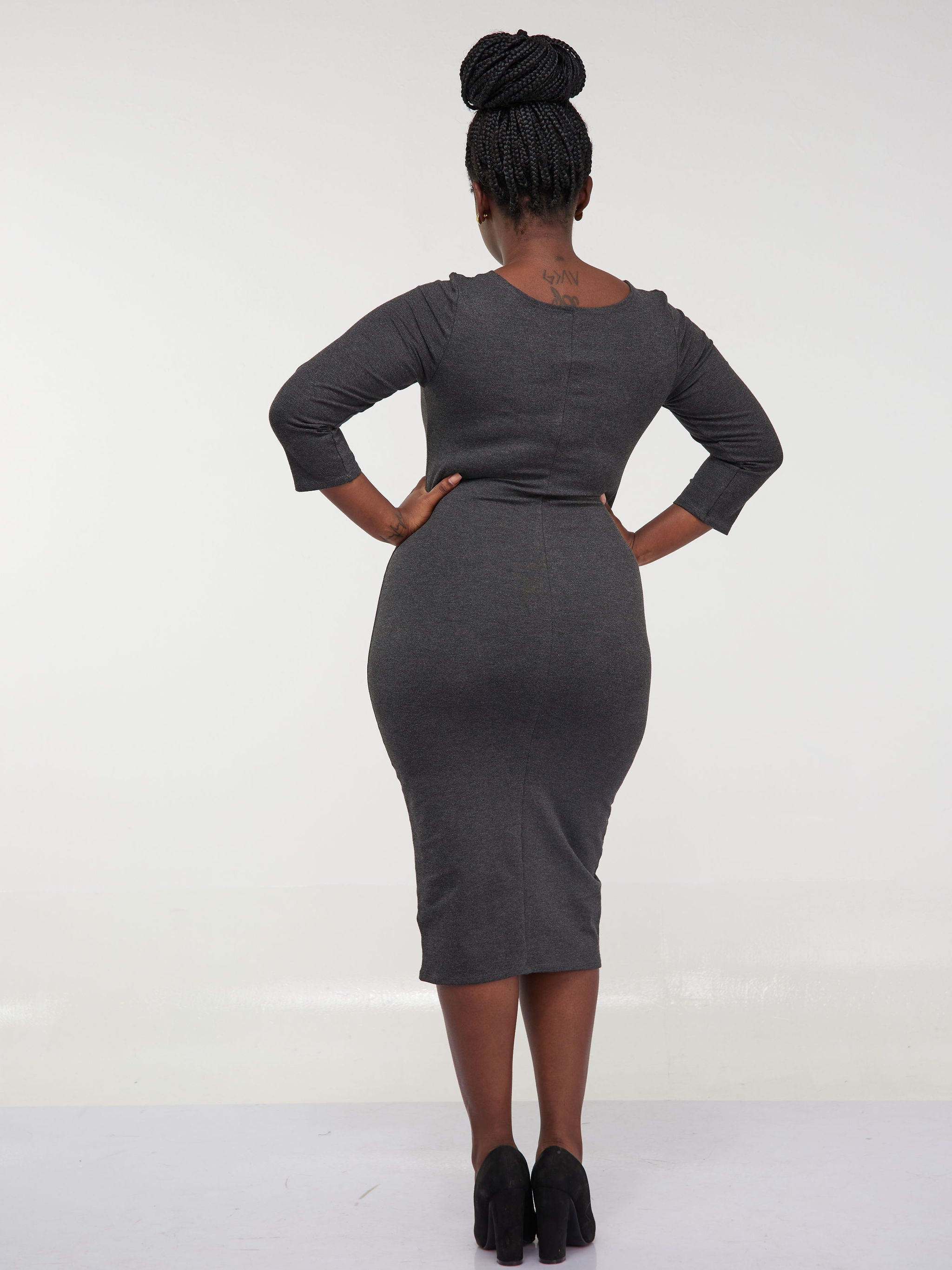 Vivo Basic 3/4 Sleeve Bodycon - Grey