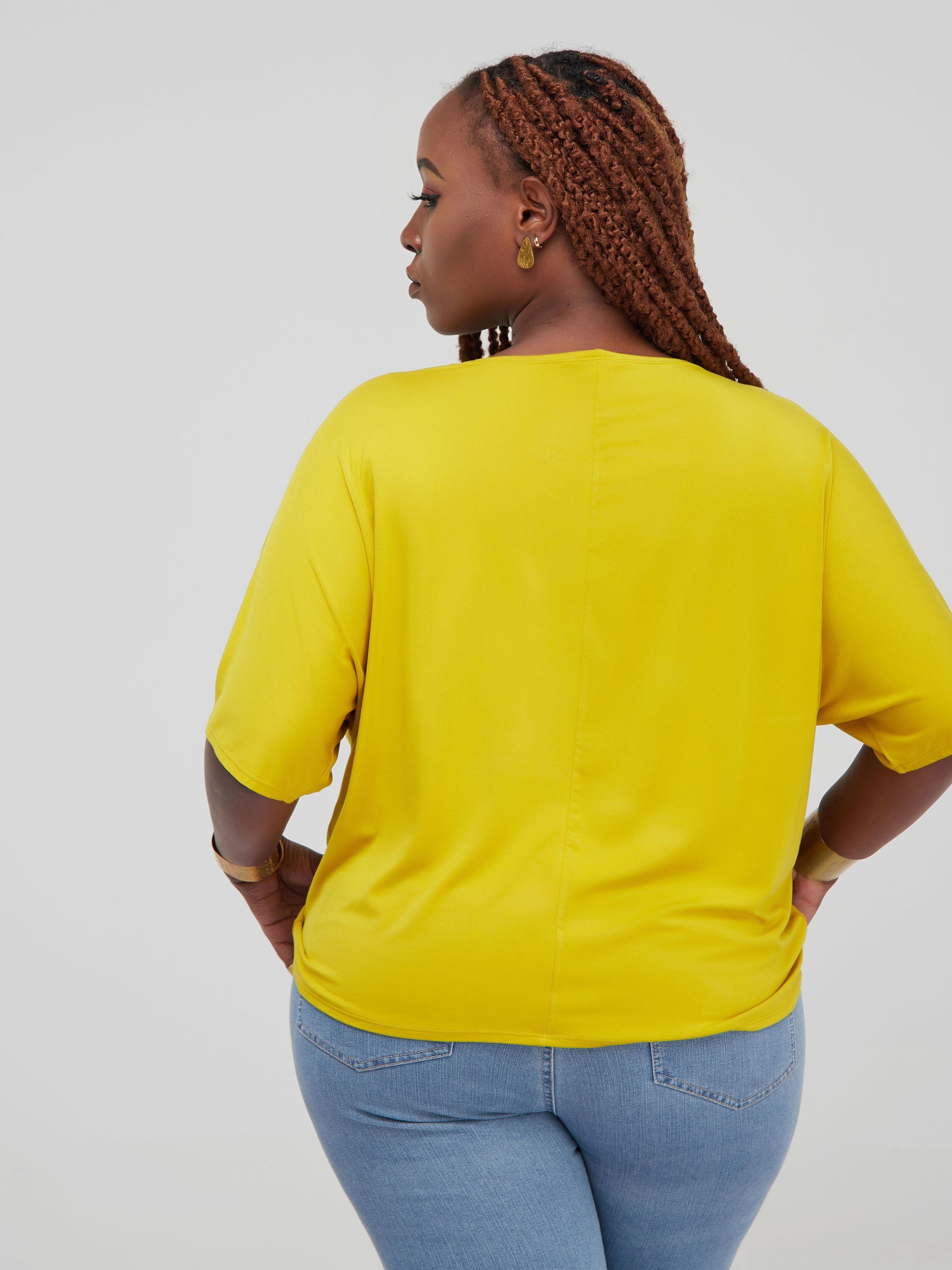 Vivo Basic Sienna Jersey Top - Mustard