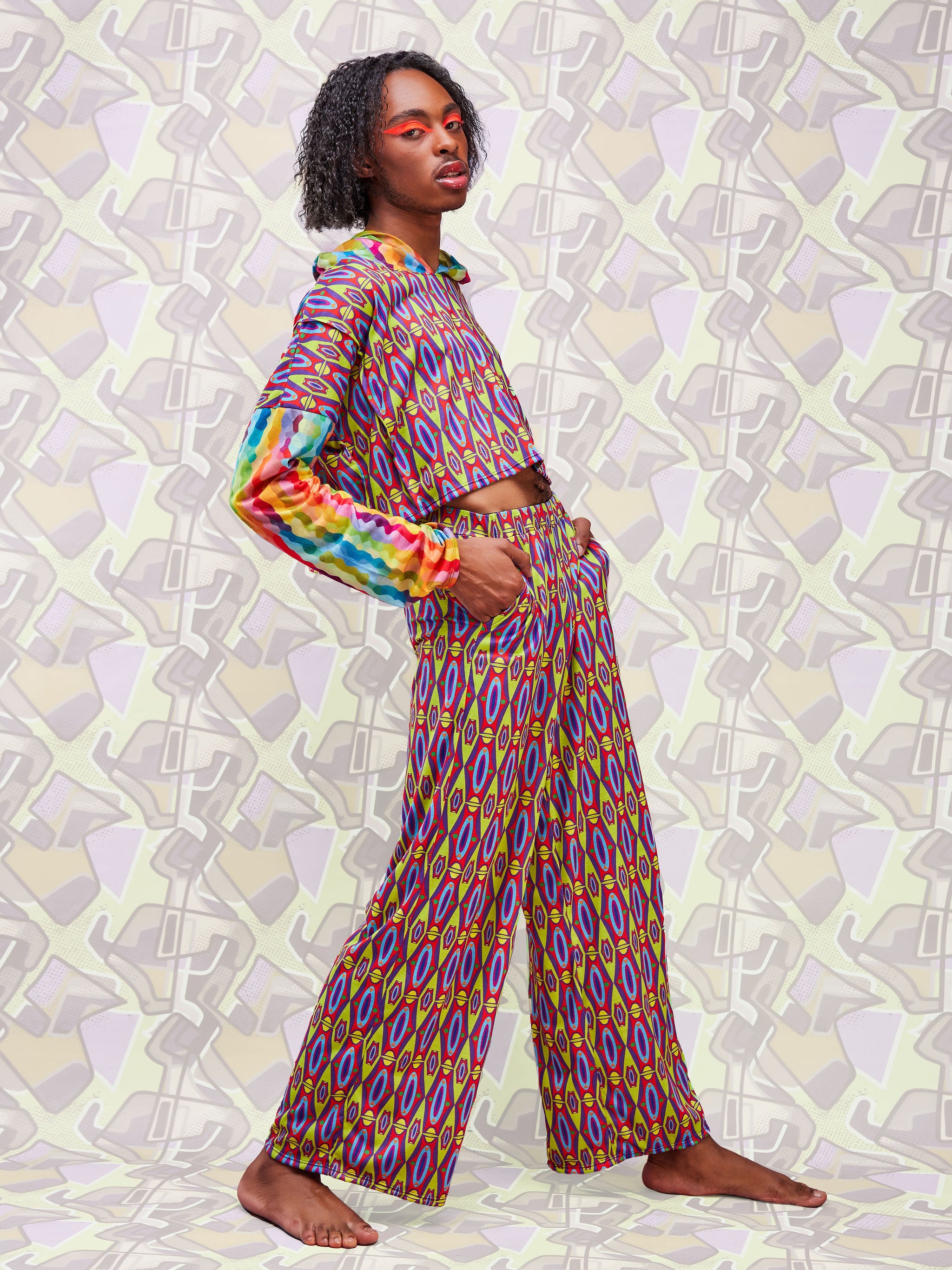 Zoya Brave Palazzo Pants - Geometric Print