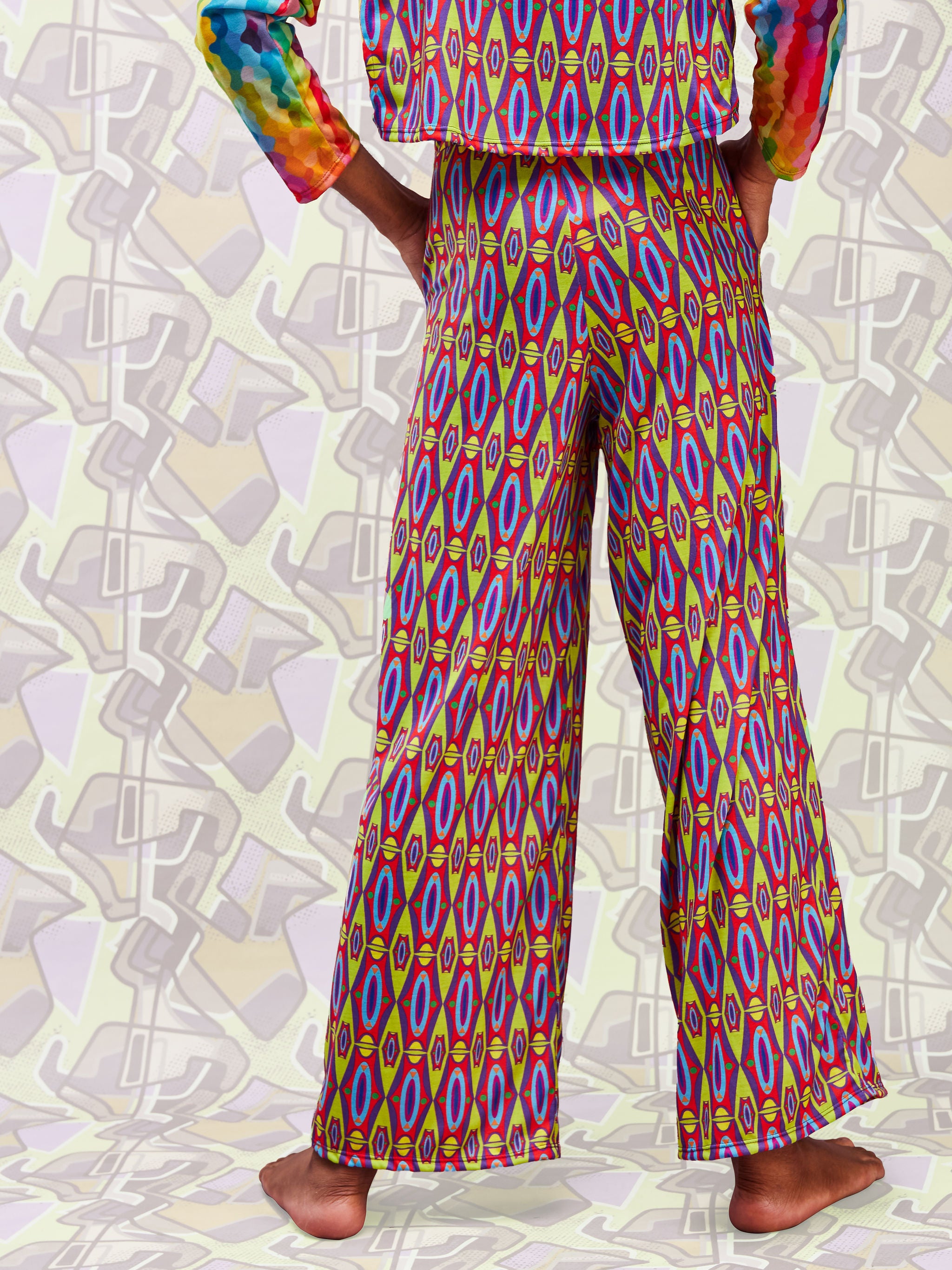 Zoya Brave Palazzo Pants - Geometric Print