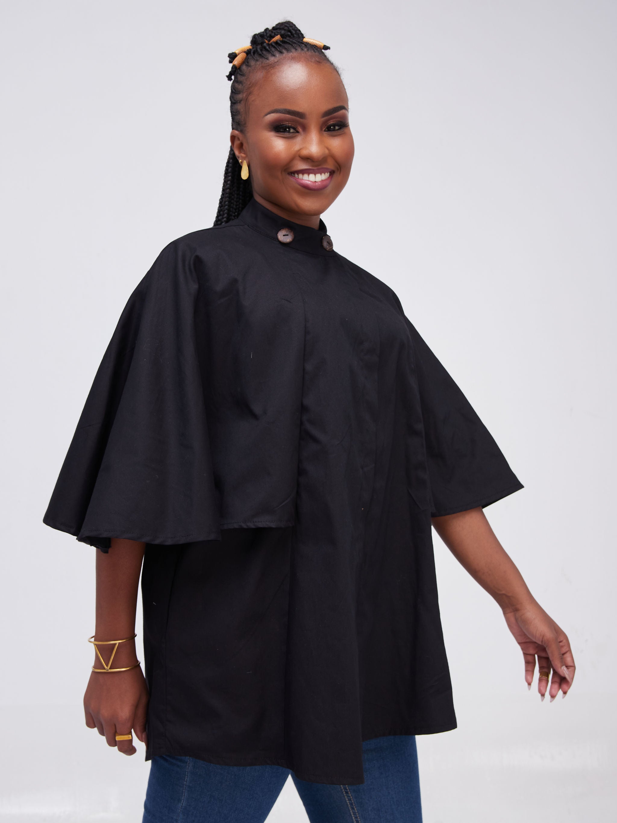 Safari Kaya Cape Sleeve Jacket - Black