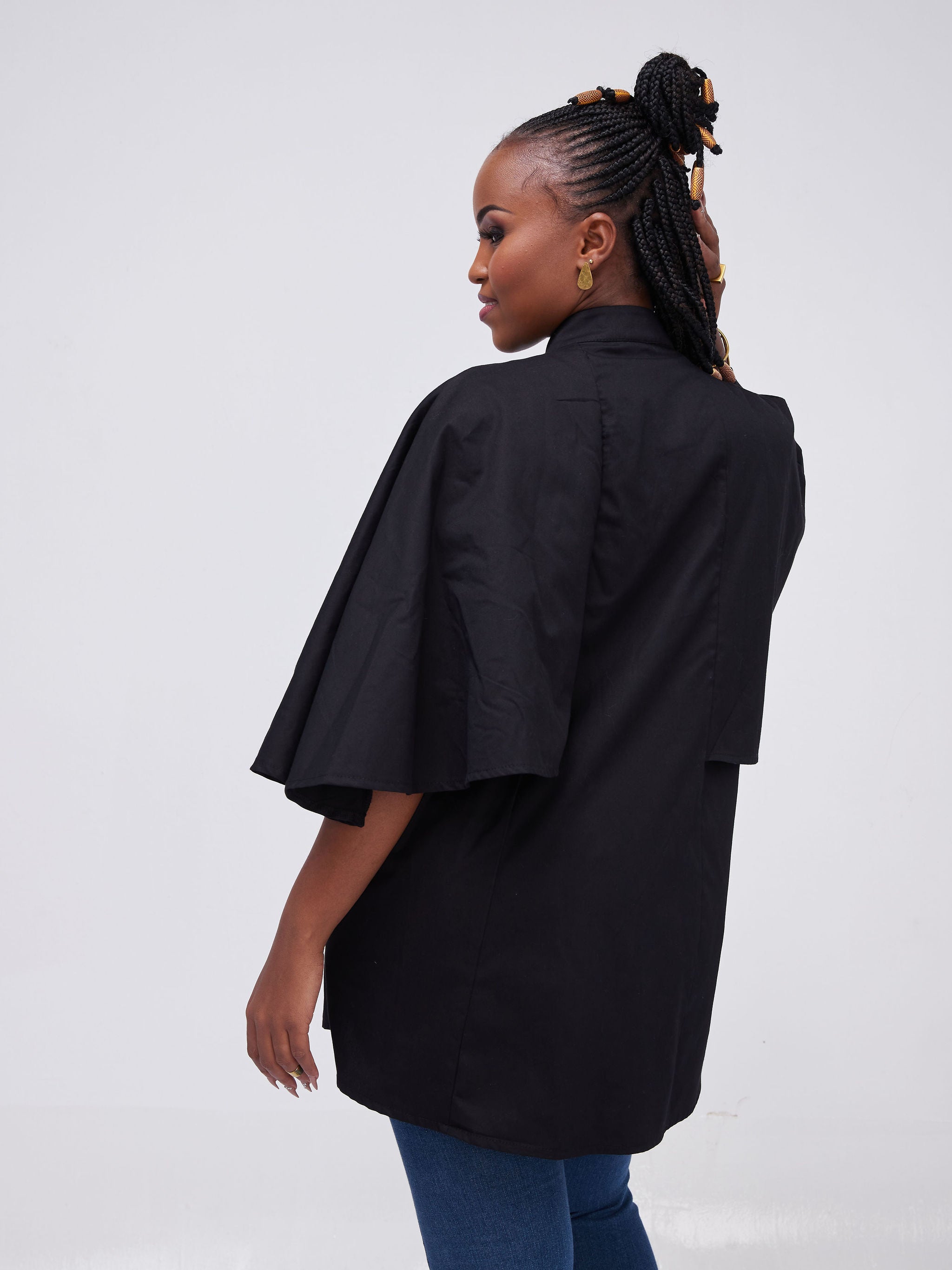 Safari Kaya Cape Sleeve Jacket - Black
