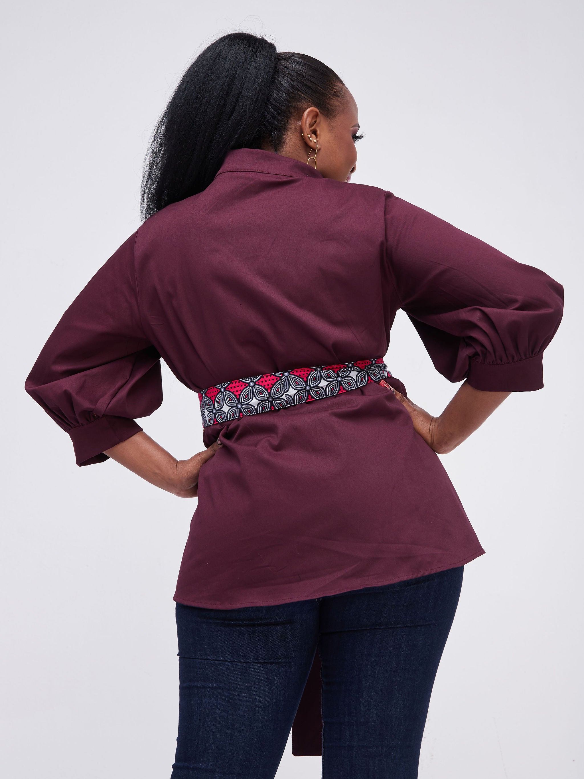 Safari Kaya 3/4 Sleeve Jacket - Burgundy