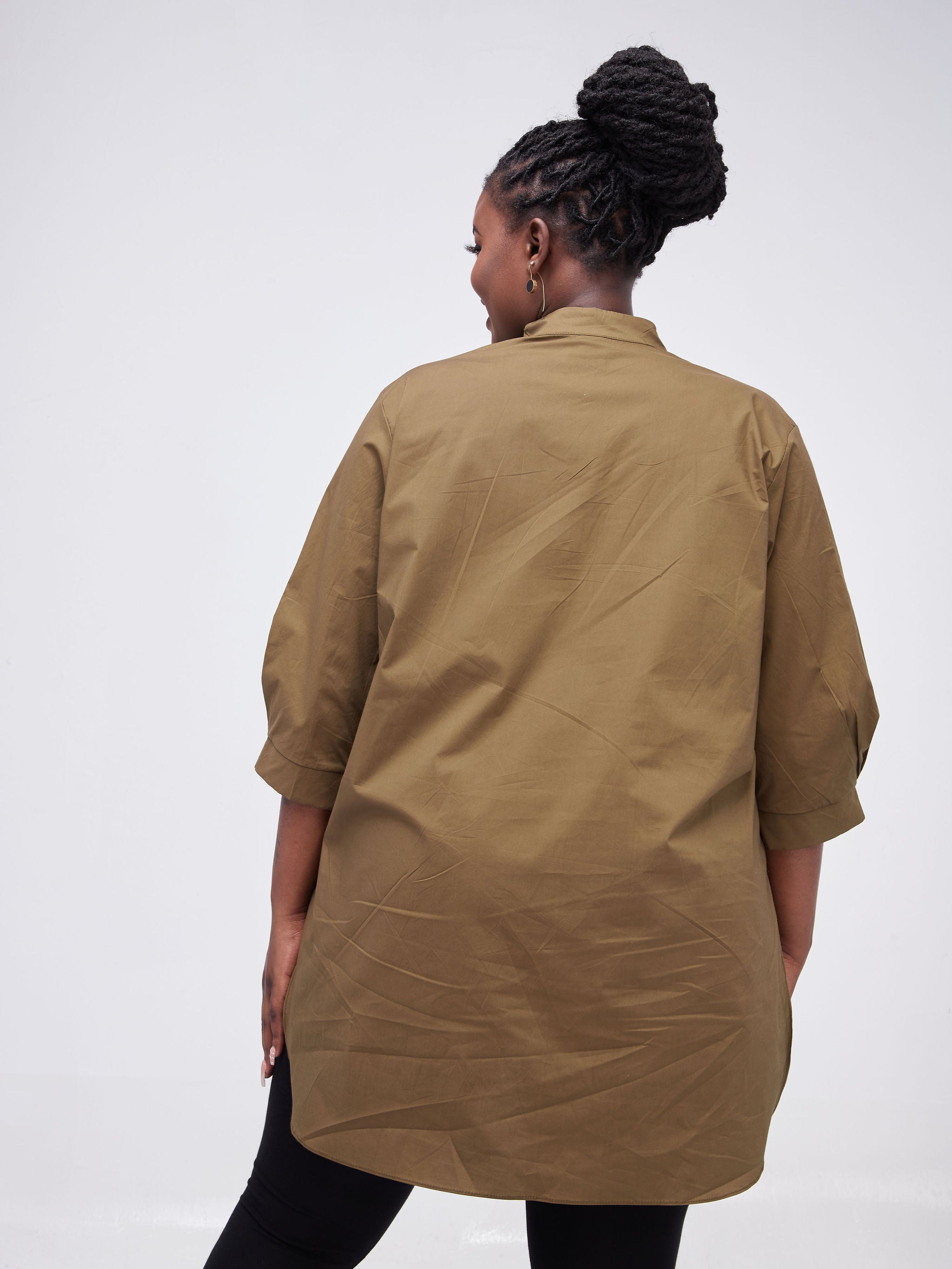 Safari Kaya 3/4 Sleeve Tunic Top - Hunters Green