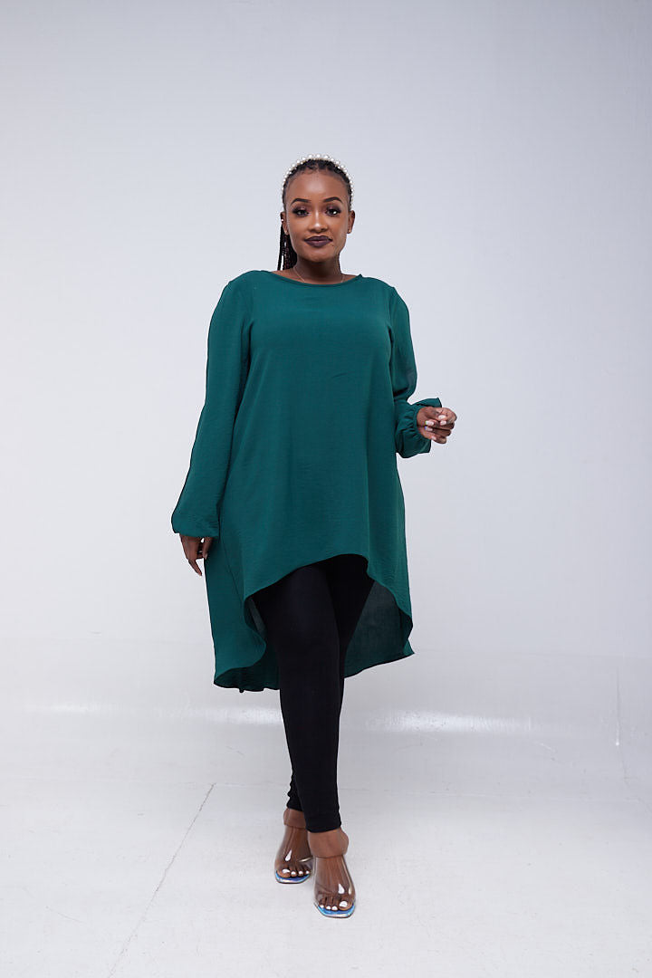 Vivo Tunu High Low Tunic Top Green Vivo Fashion Group Kenya