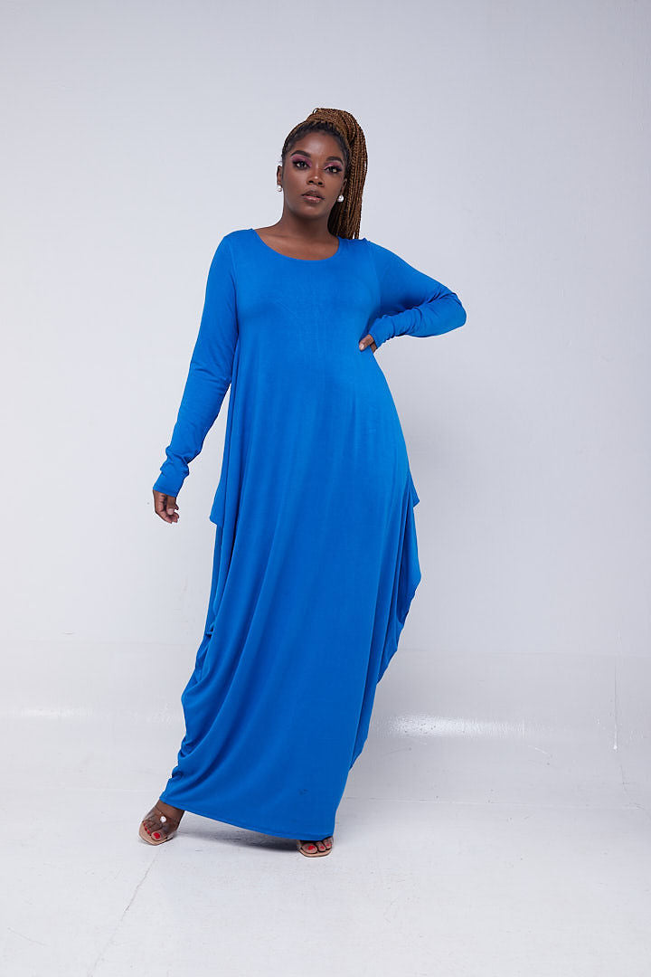Vivo Basic Salma Long Sleeve Maxi Dress Princess Blue Vivo