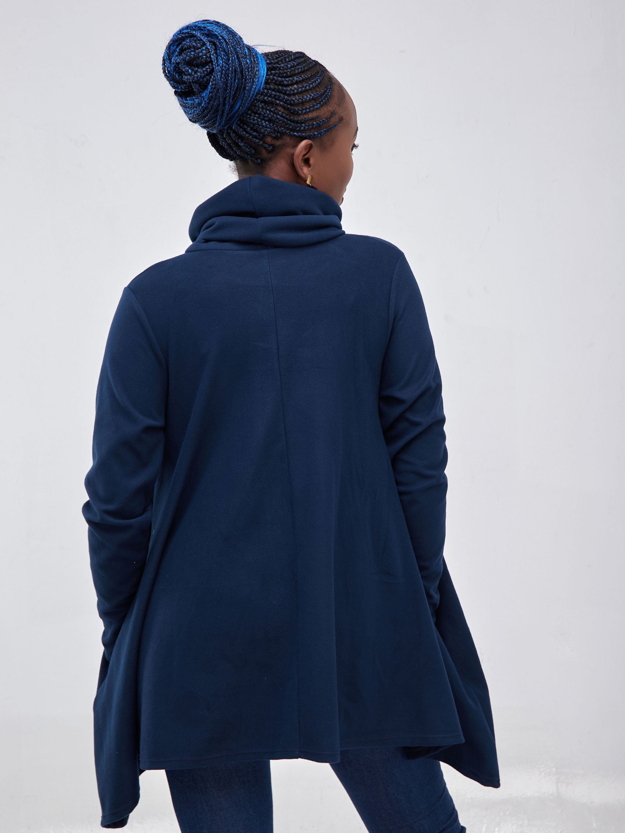 Vivo Basic Fleece Cowl Sweater - Teal