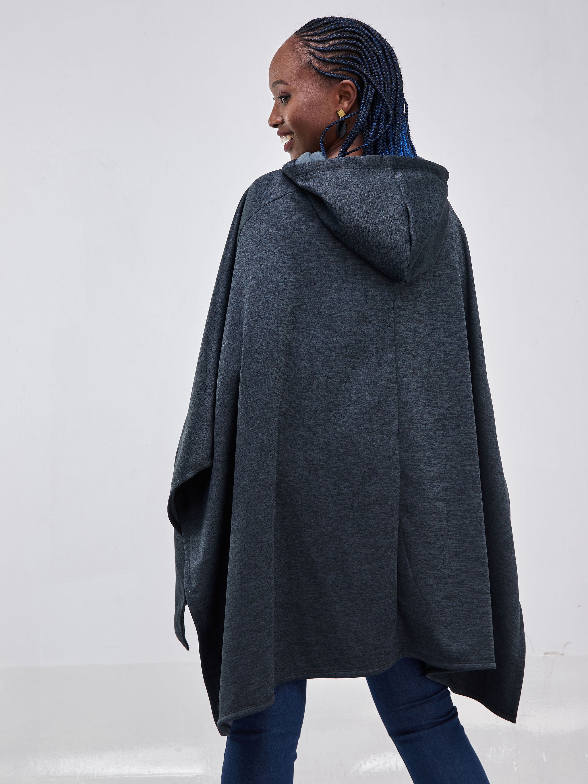 Vivo Basic Hoodie Poncho - Dark Green