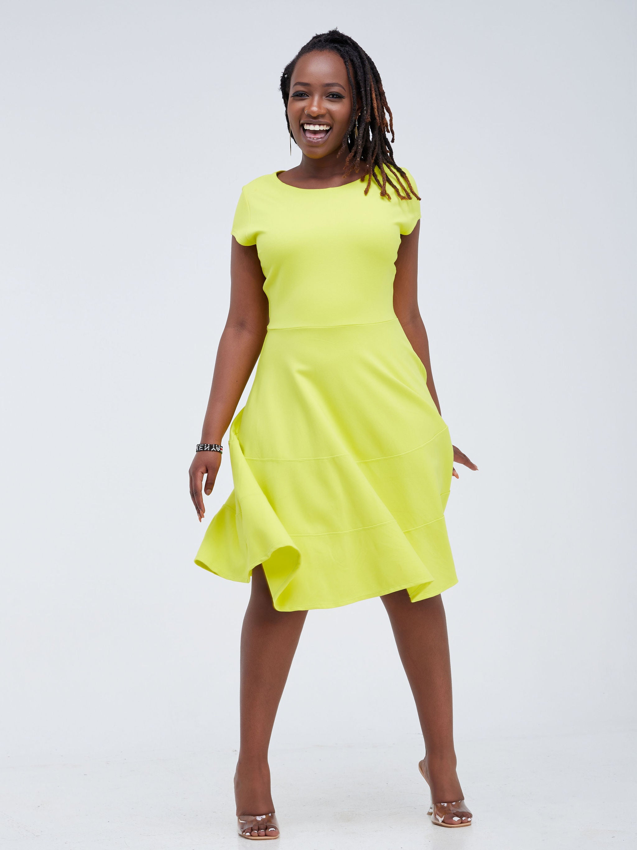 Vivo Waridi A-Line Dress - Yellow