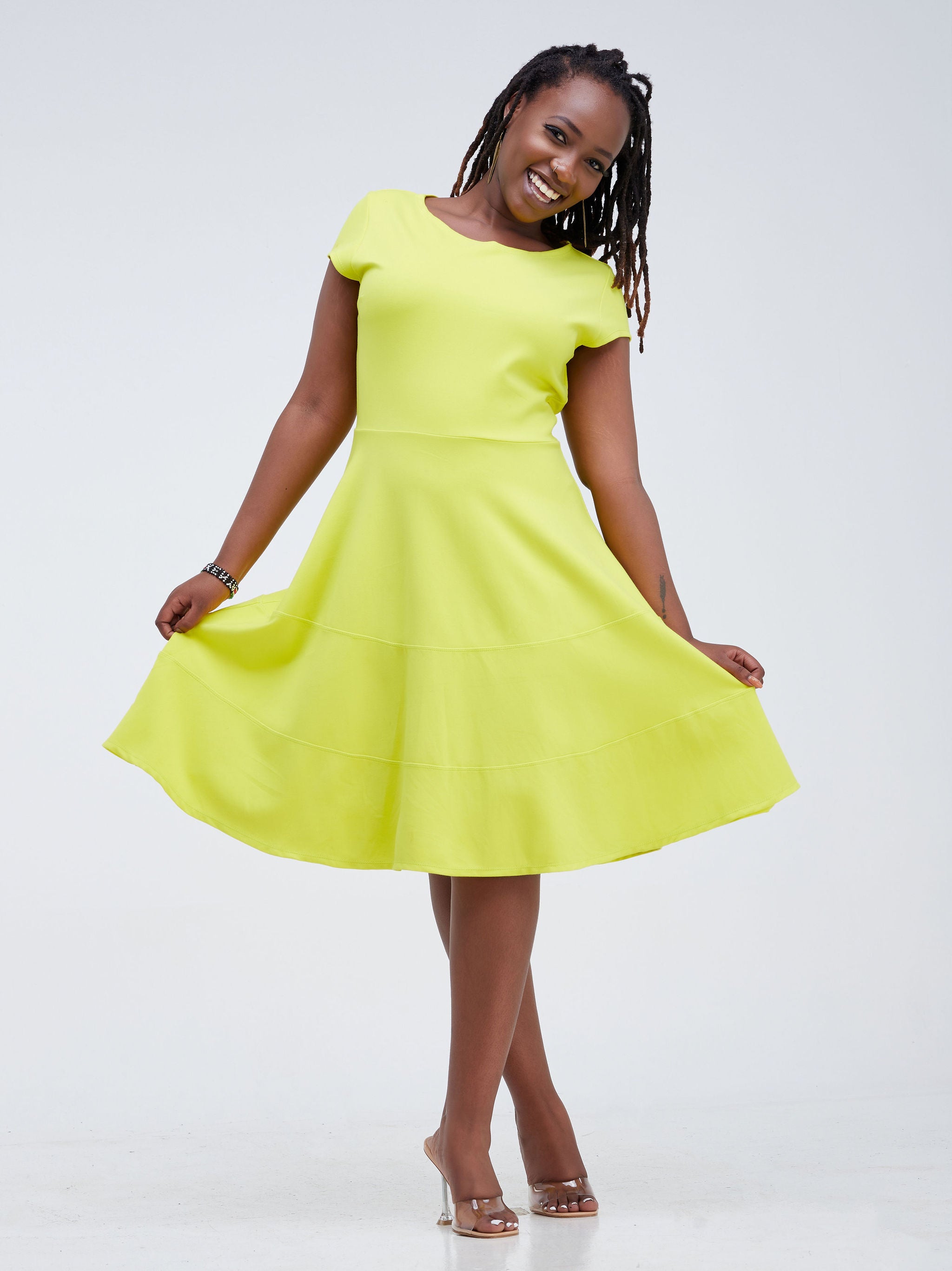 Vivo Waridi A-Line Dress - Yellow