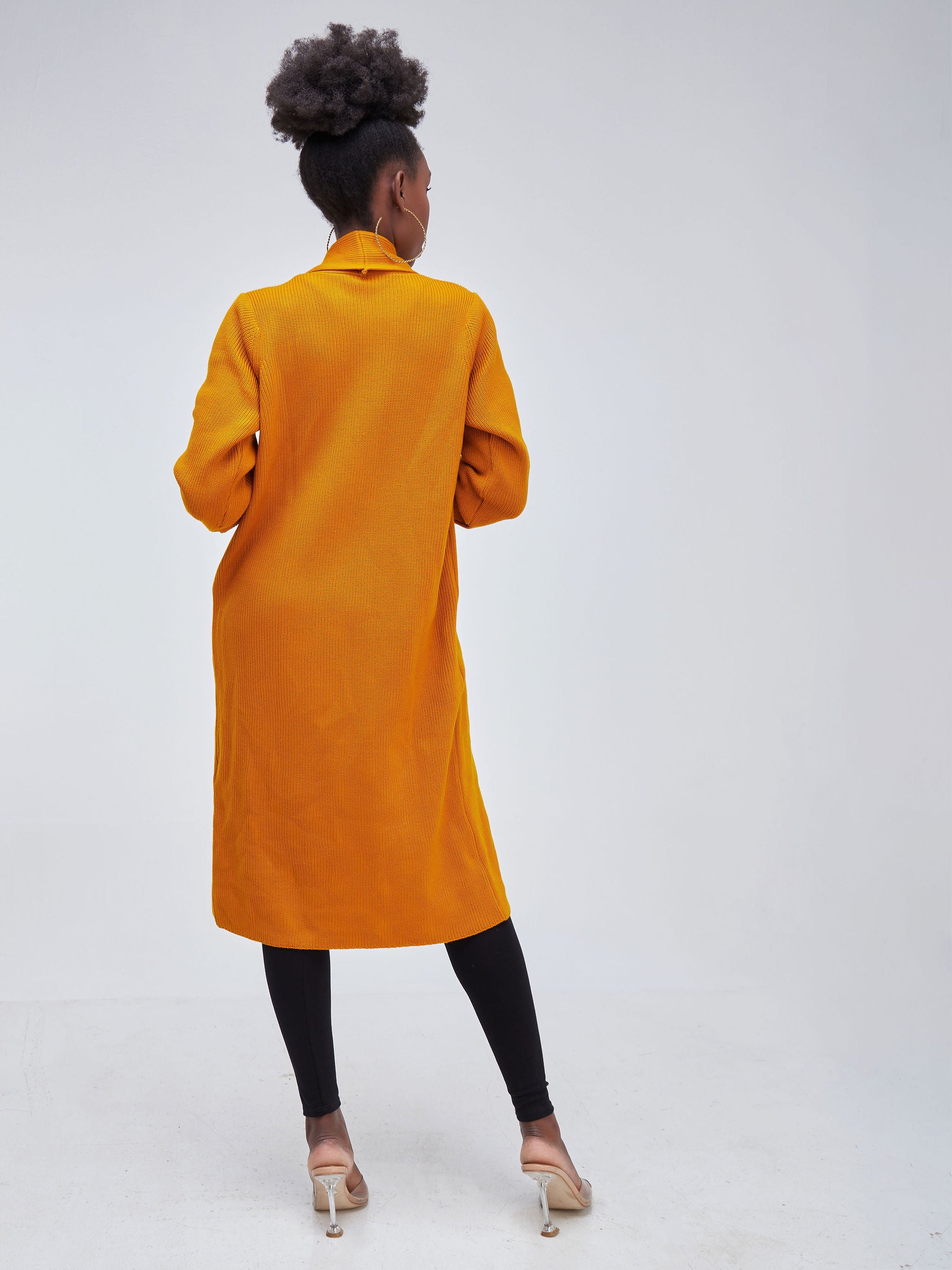 Vivo Long Sleeve Midi Waterfall - Mustard