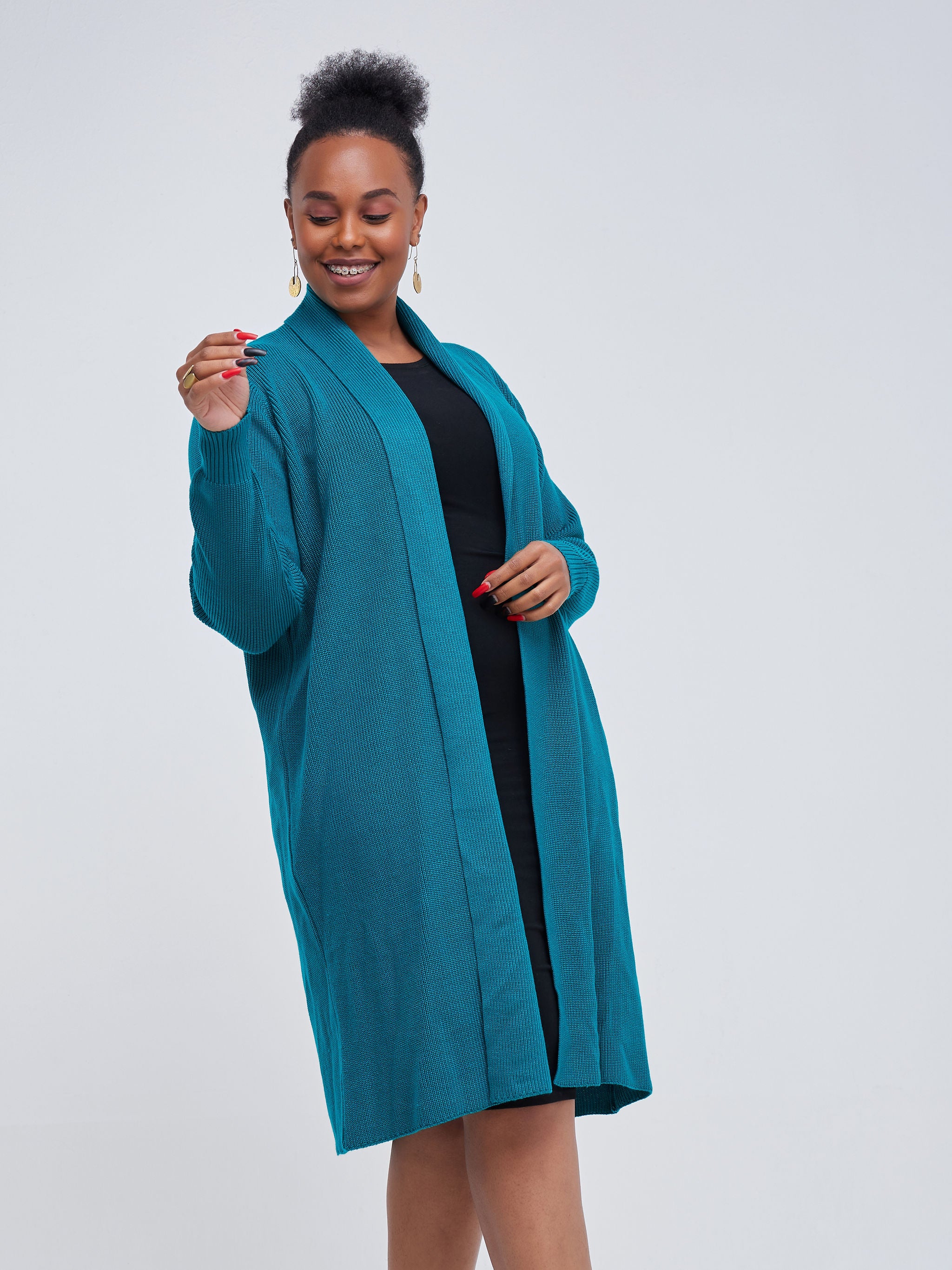 Vivo Long Sleeve Midi Waterfall - Teal