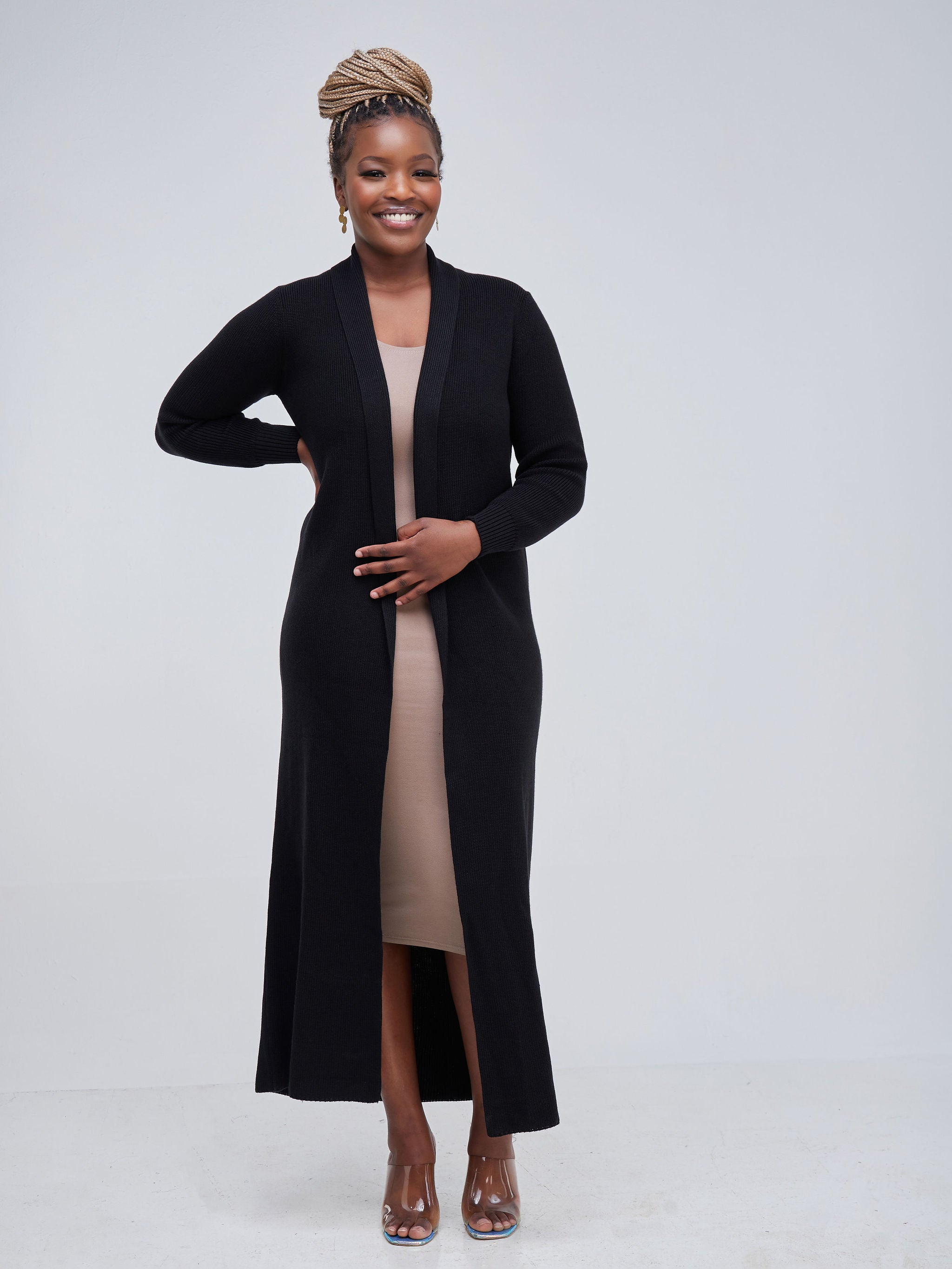 Vivo Long Sleeve Maxi Waterfall - Black