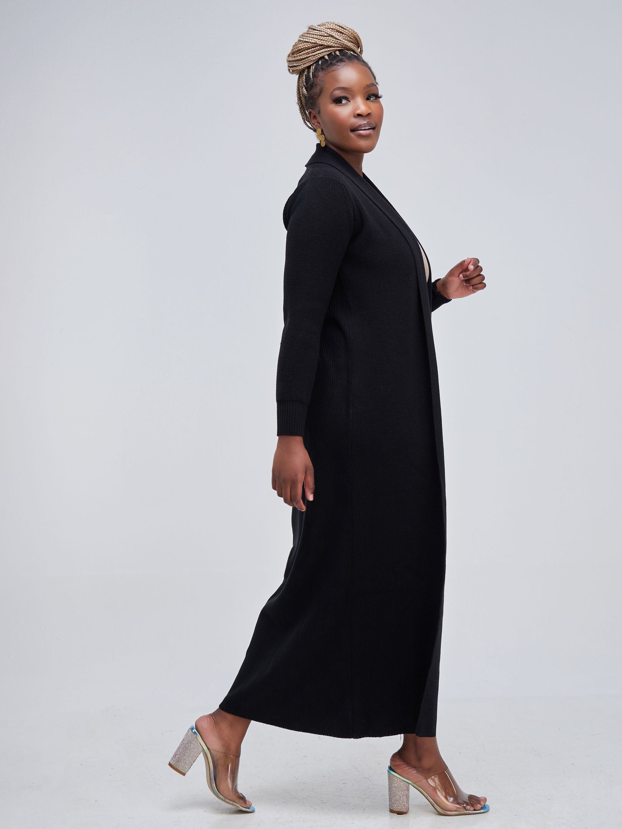 Vivo Long Sleeve Maxi Waterfall - Black