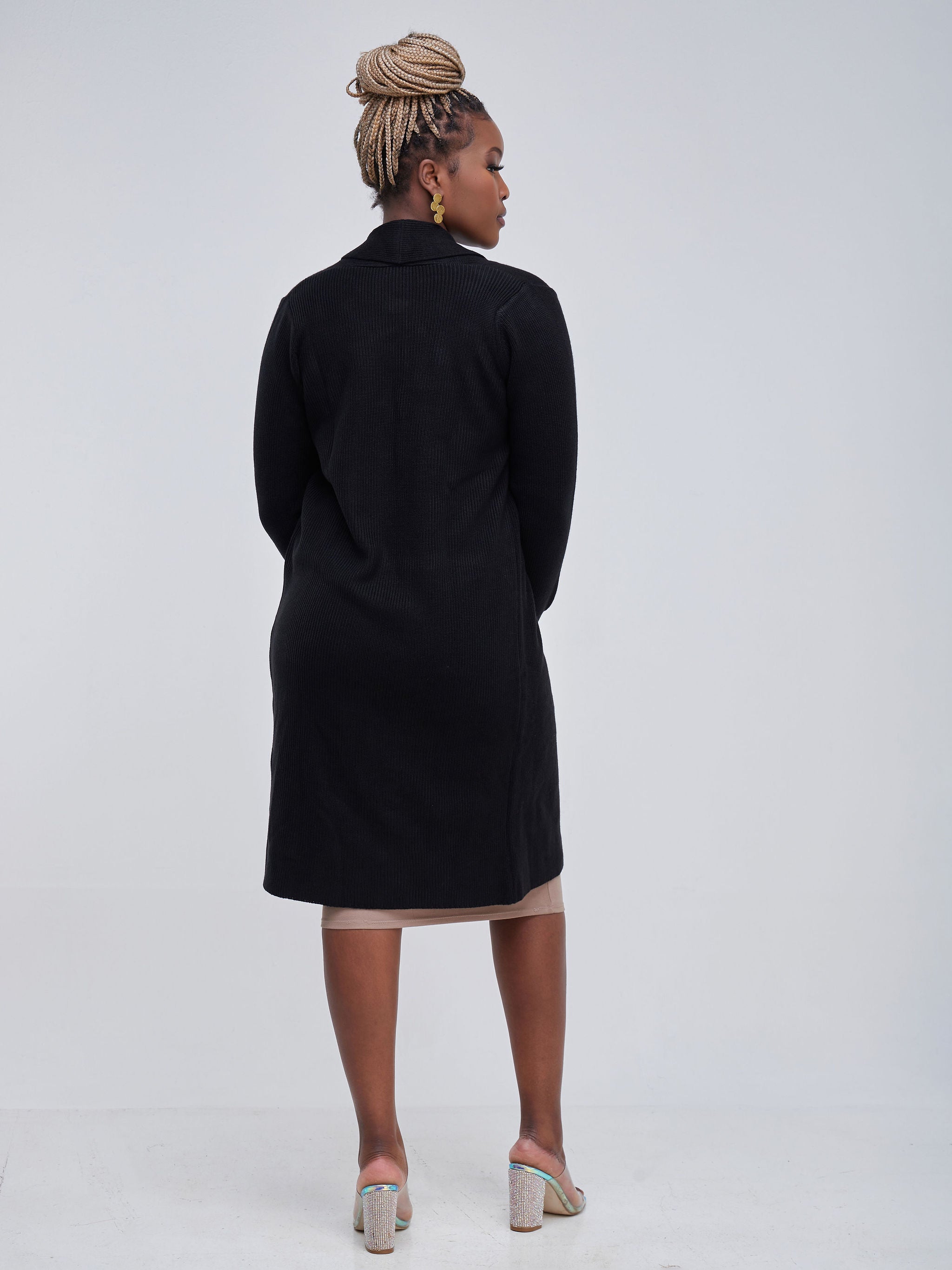 Vivo Long Sleeve Midi Waterfall - Black