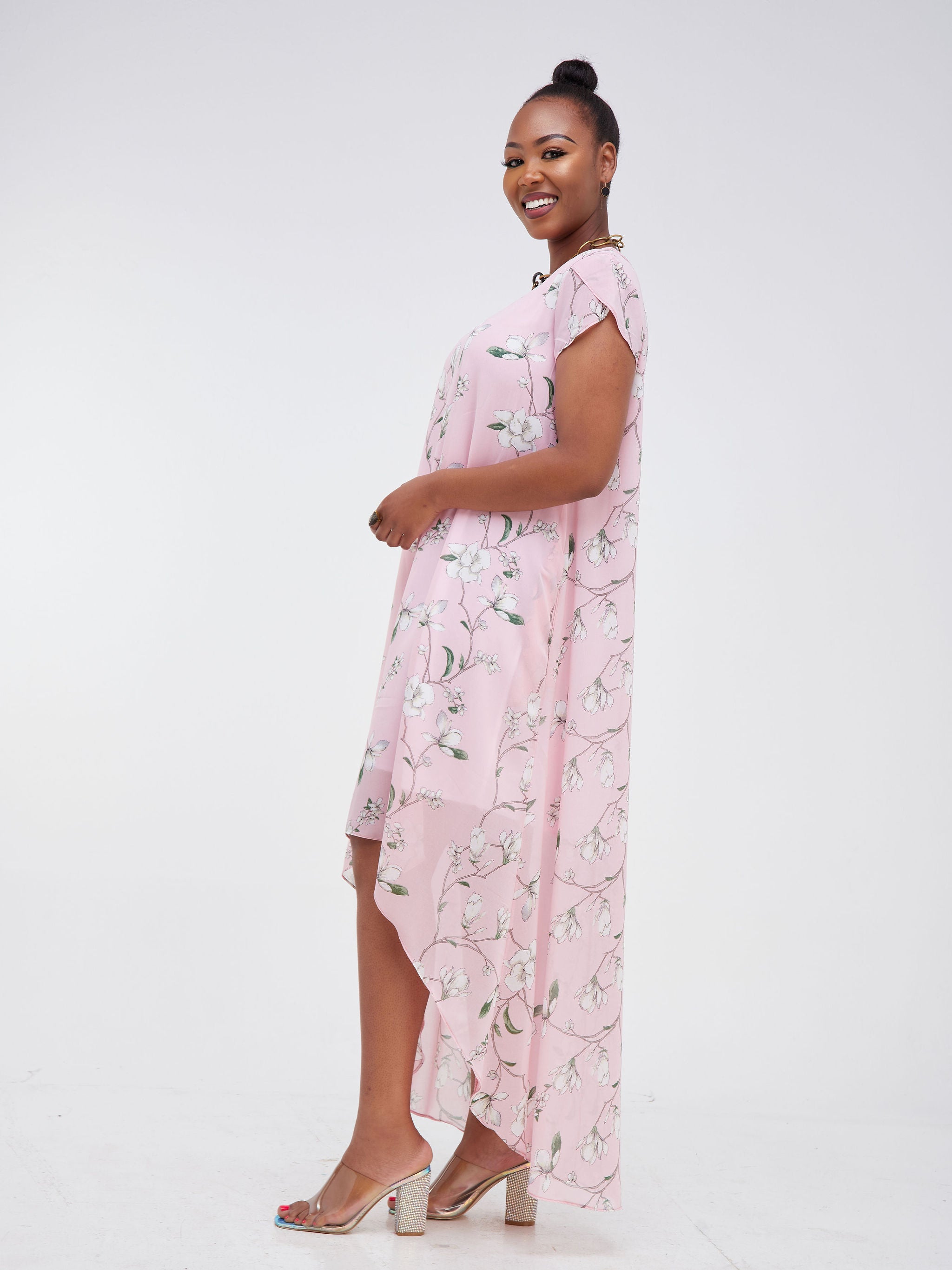 Cap sleeve floral maxi dress best sale