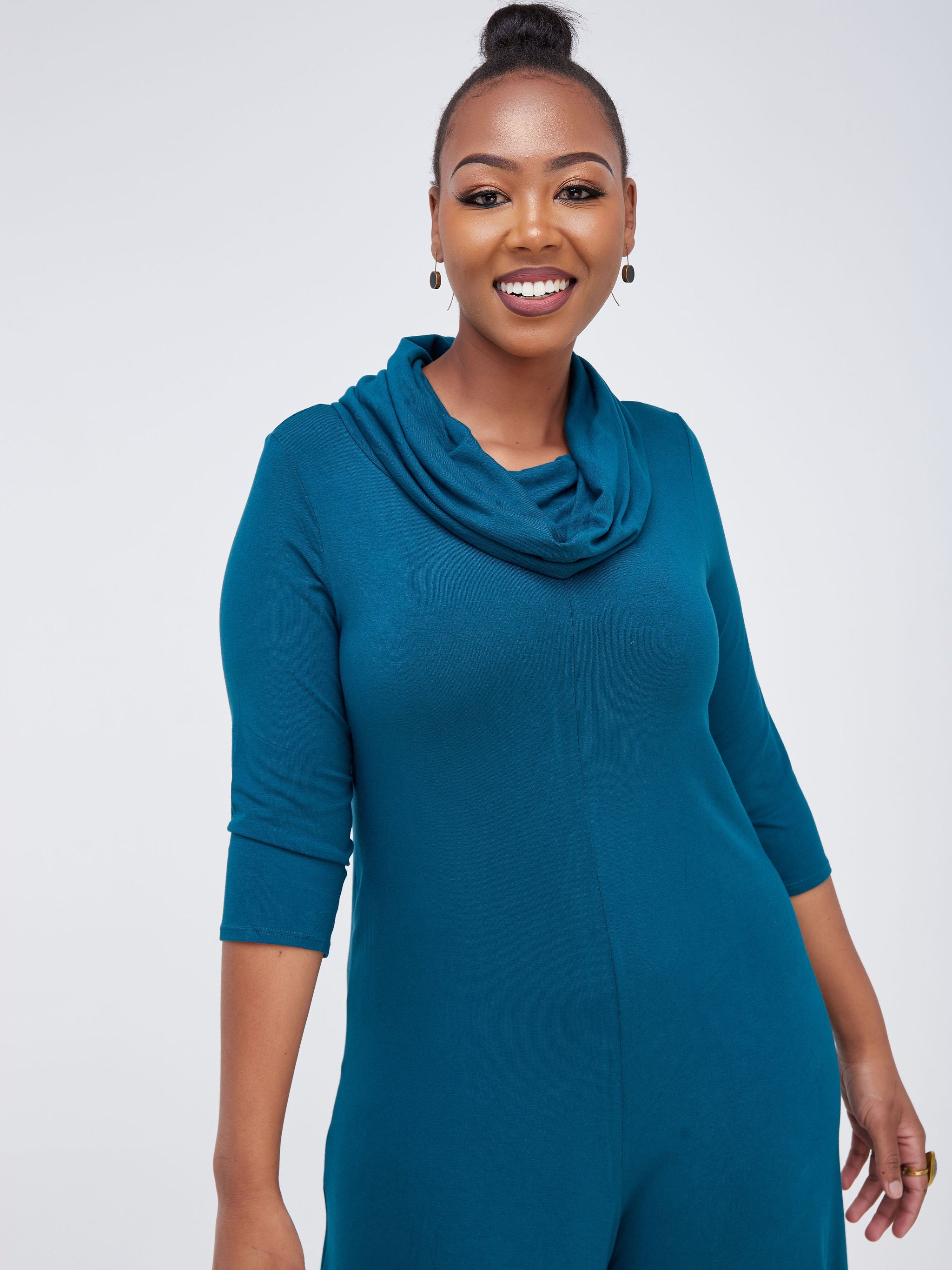 Vivo Basic Cowl Jumpsuit - Teal