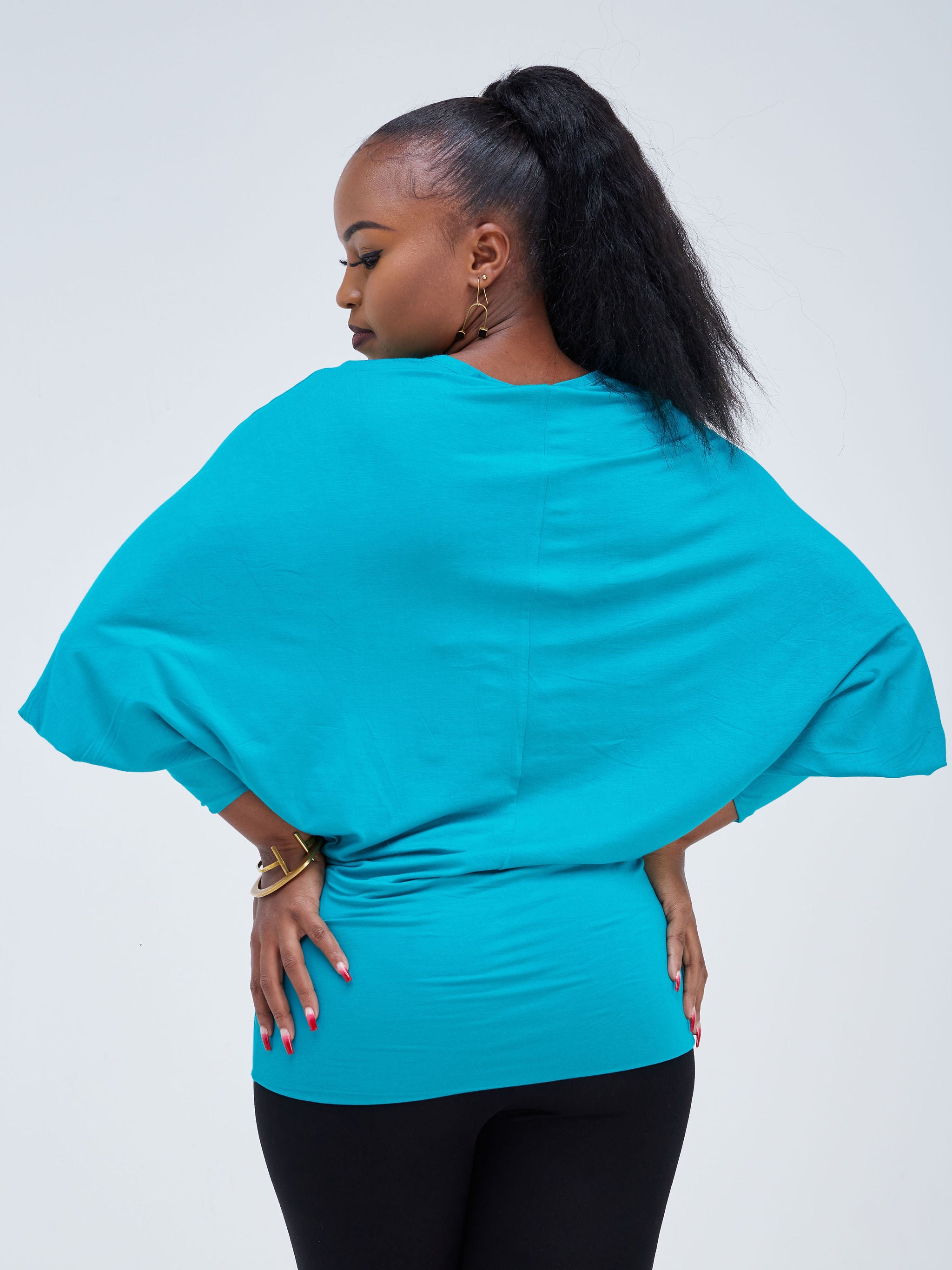 Vivo Cora Dolman Cuffed Top - Sea Green