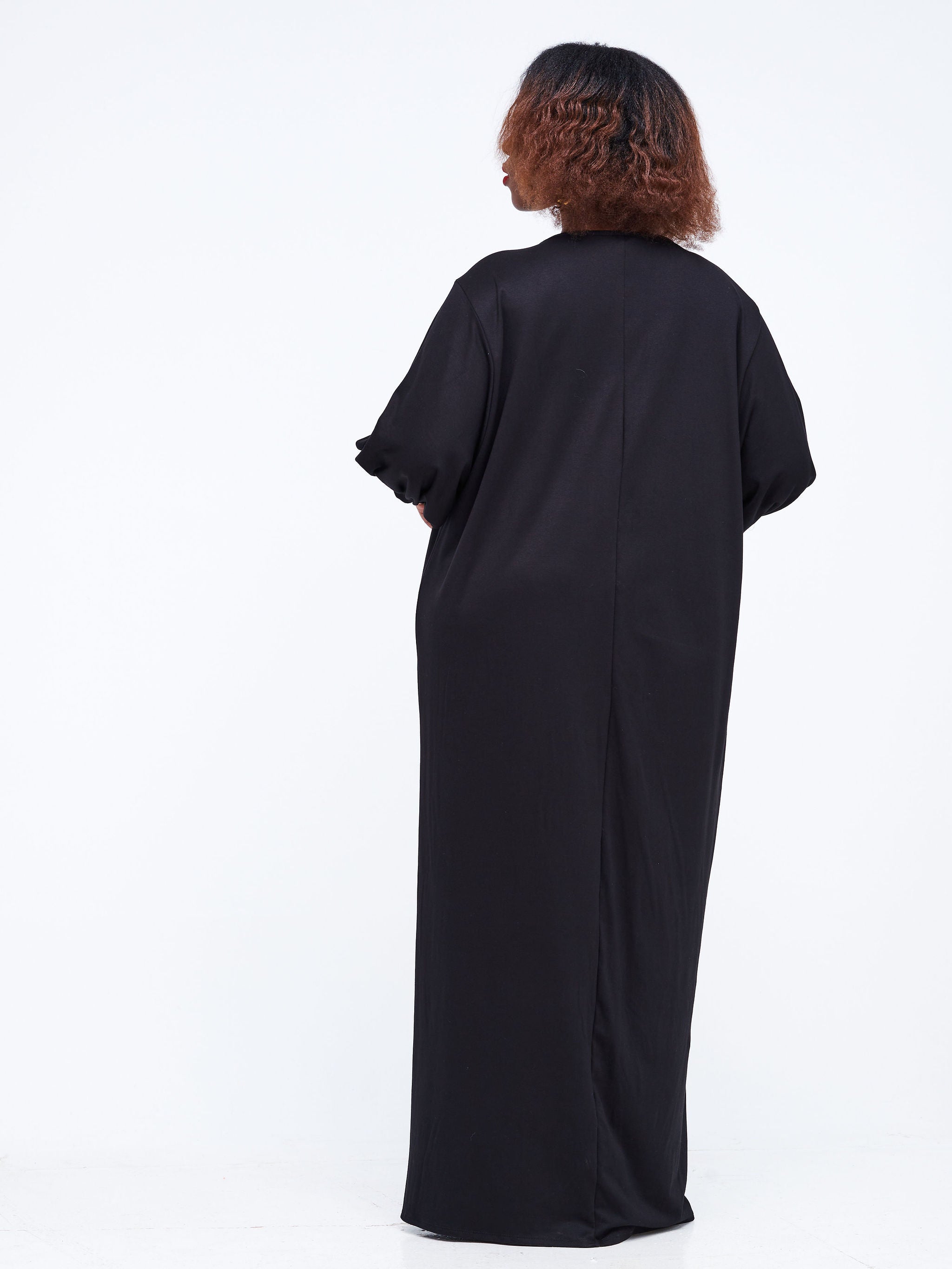 Vivo Wingu Puff Sleeve Maxi Dress - Black