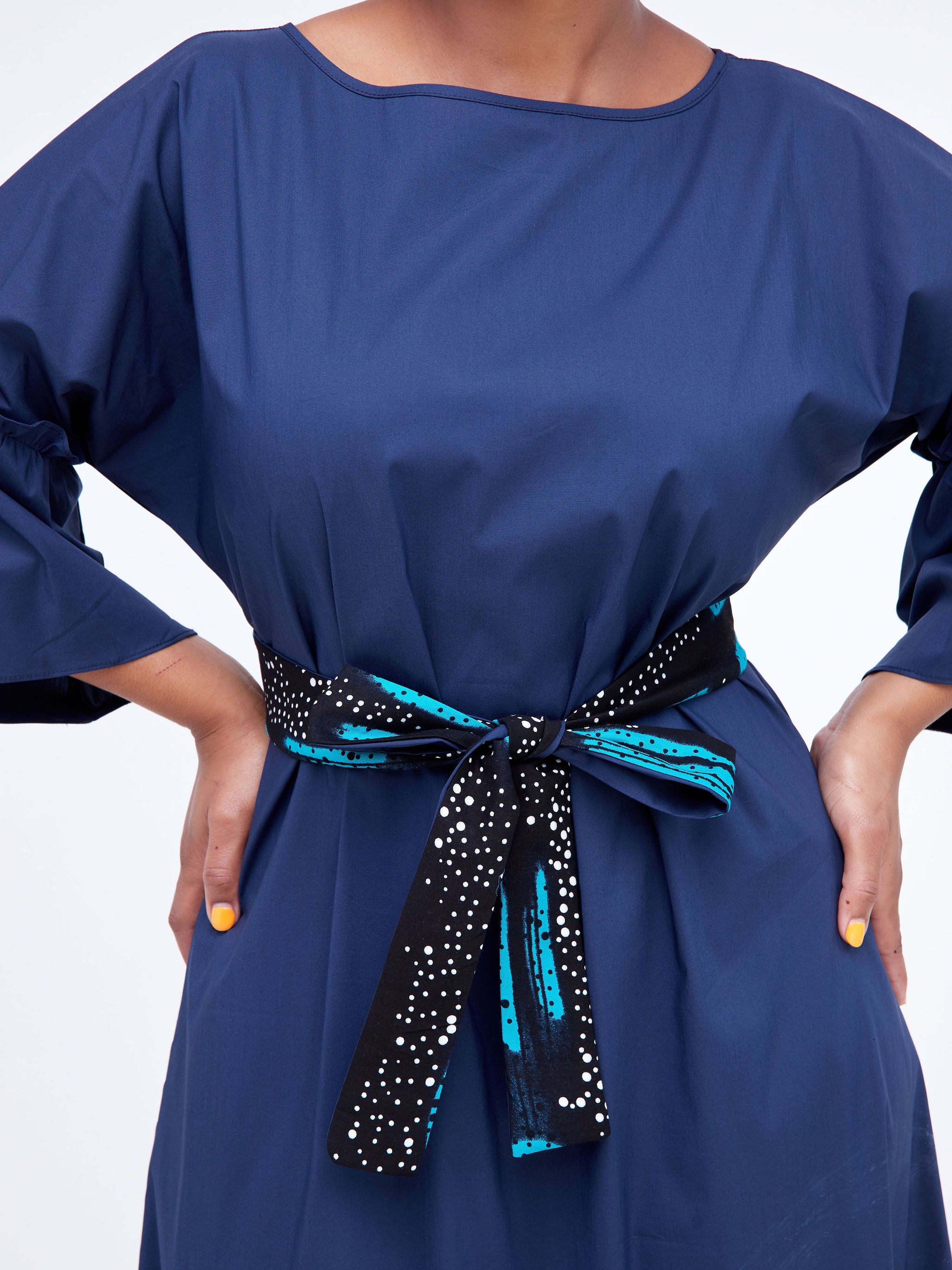 Safari Tawi Flounce Maxi Dress - Navy Blue