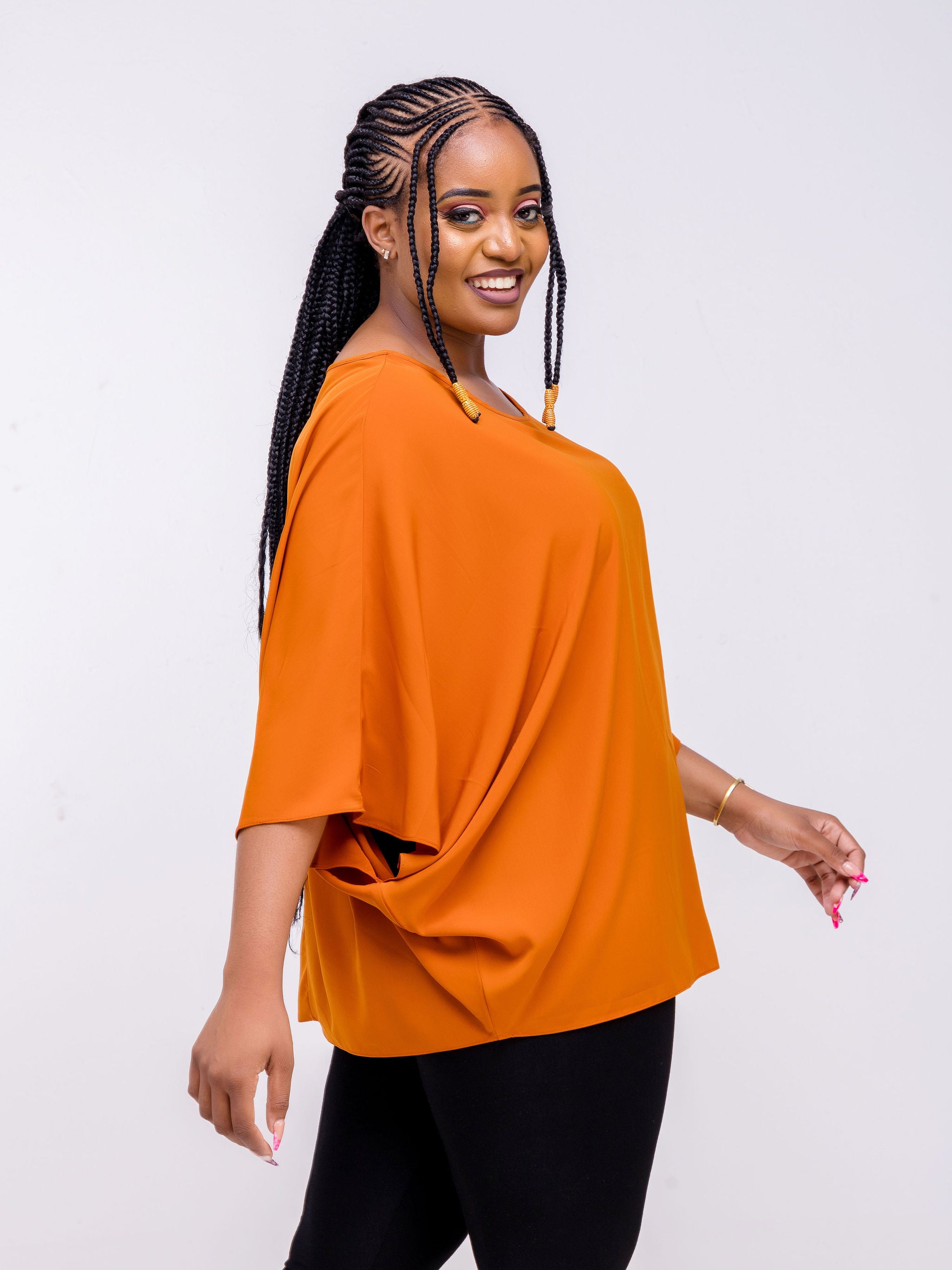 Vivo Zola Dolman Loose Top - Orange