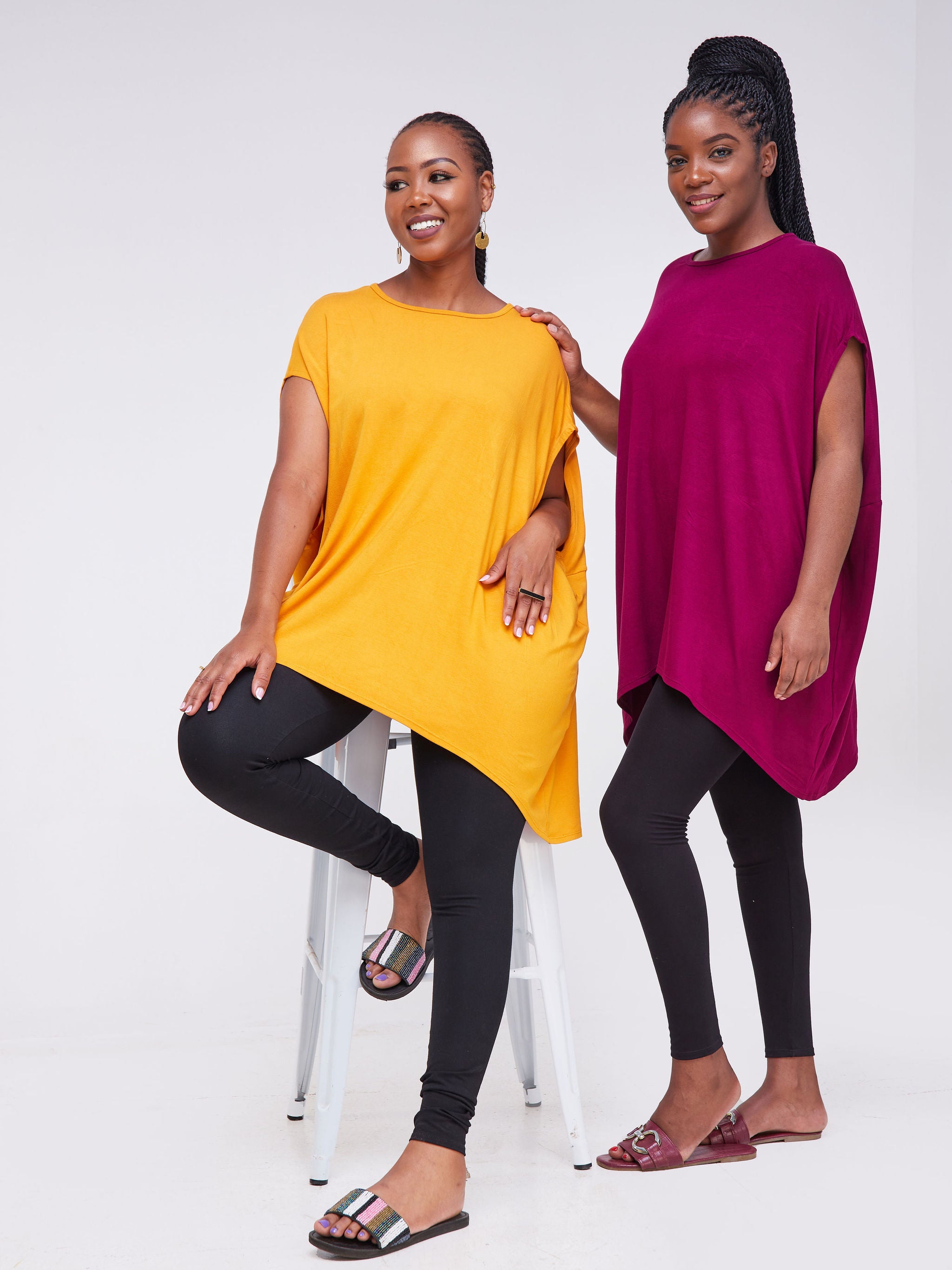 Vivo Arusha Wide Drop Shoulder Tunic Top - Mustard