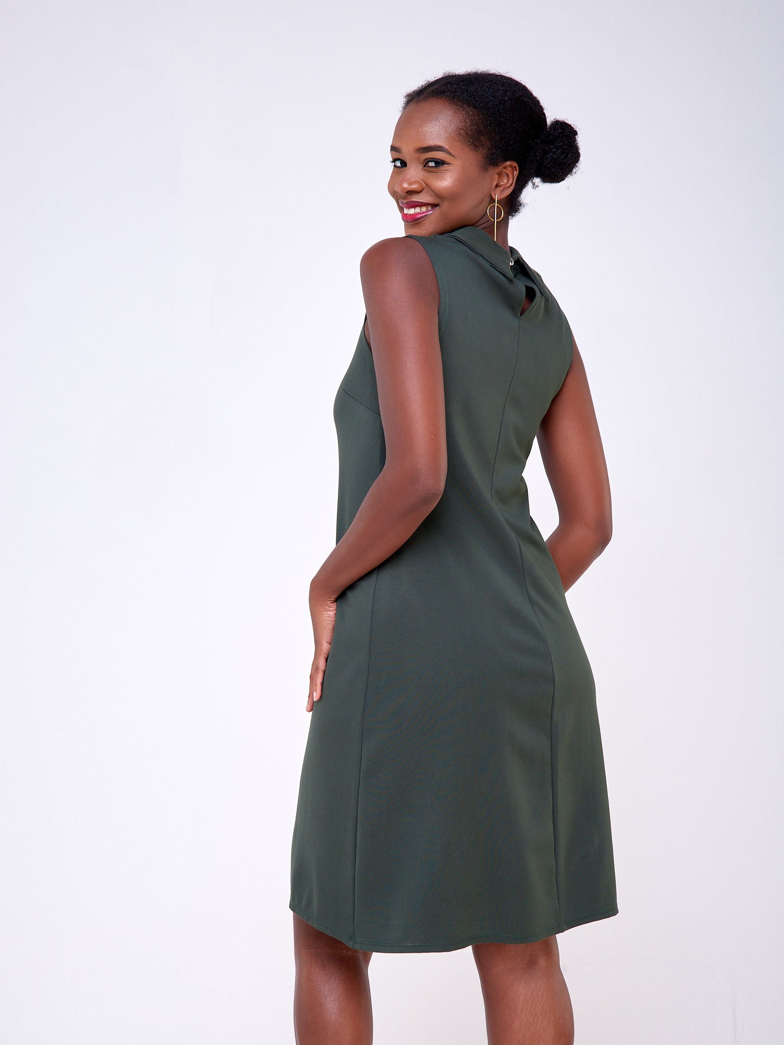 Dark green a line dress best sale