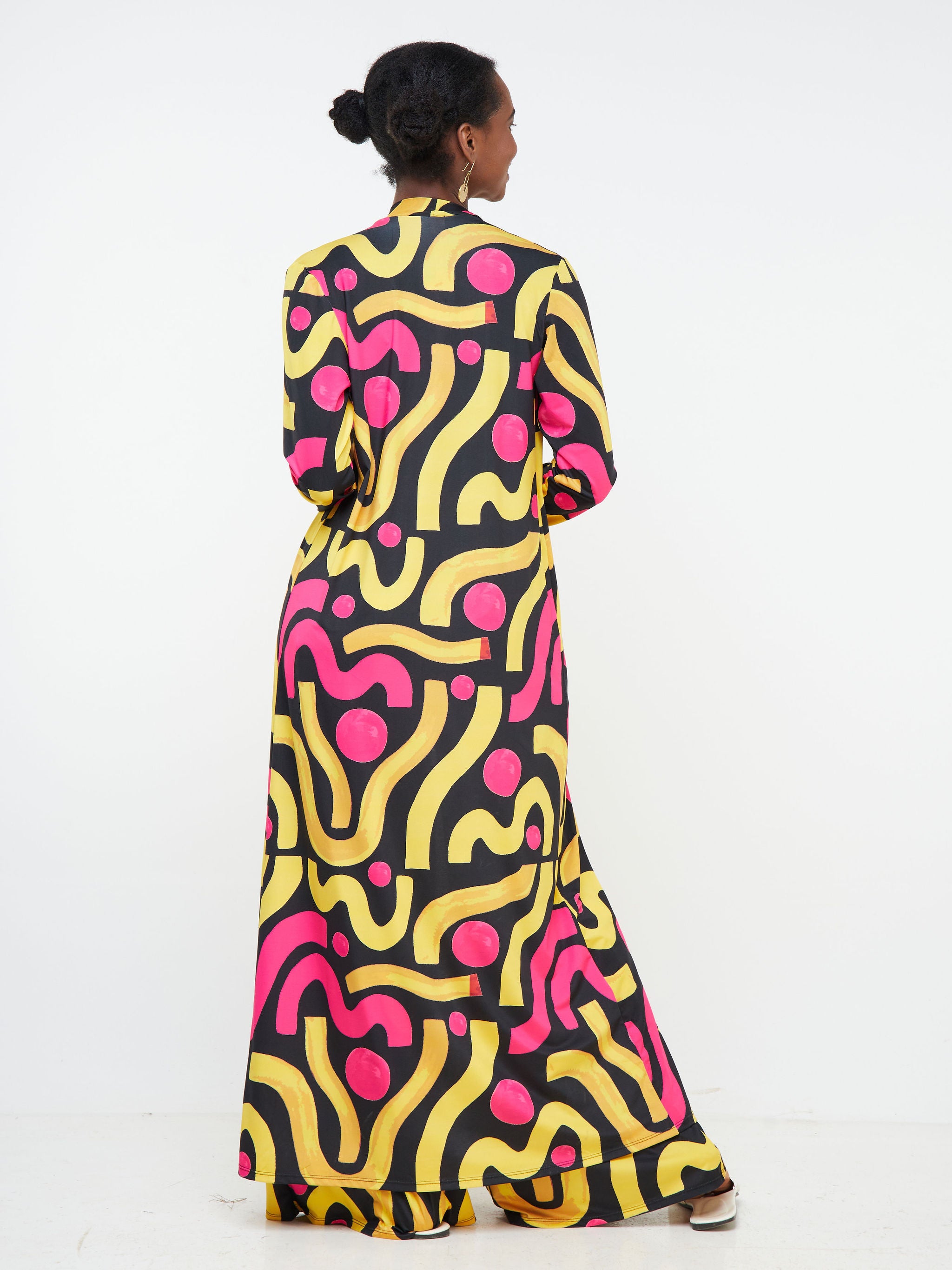 Vivo Arusha Maxi Waterfall - Mustard / Black Abstract Print