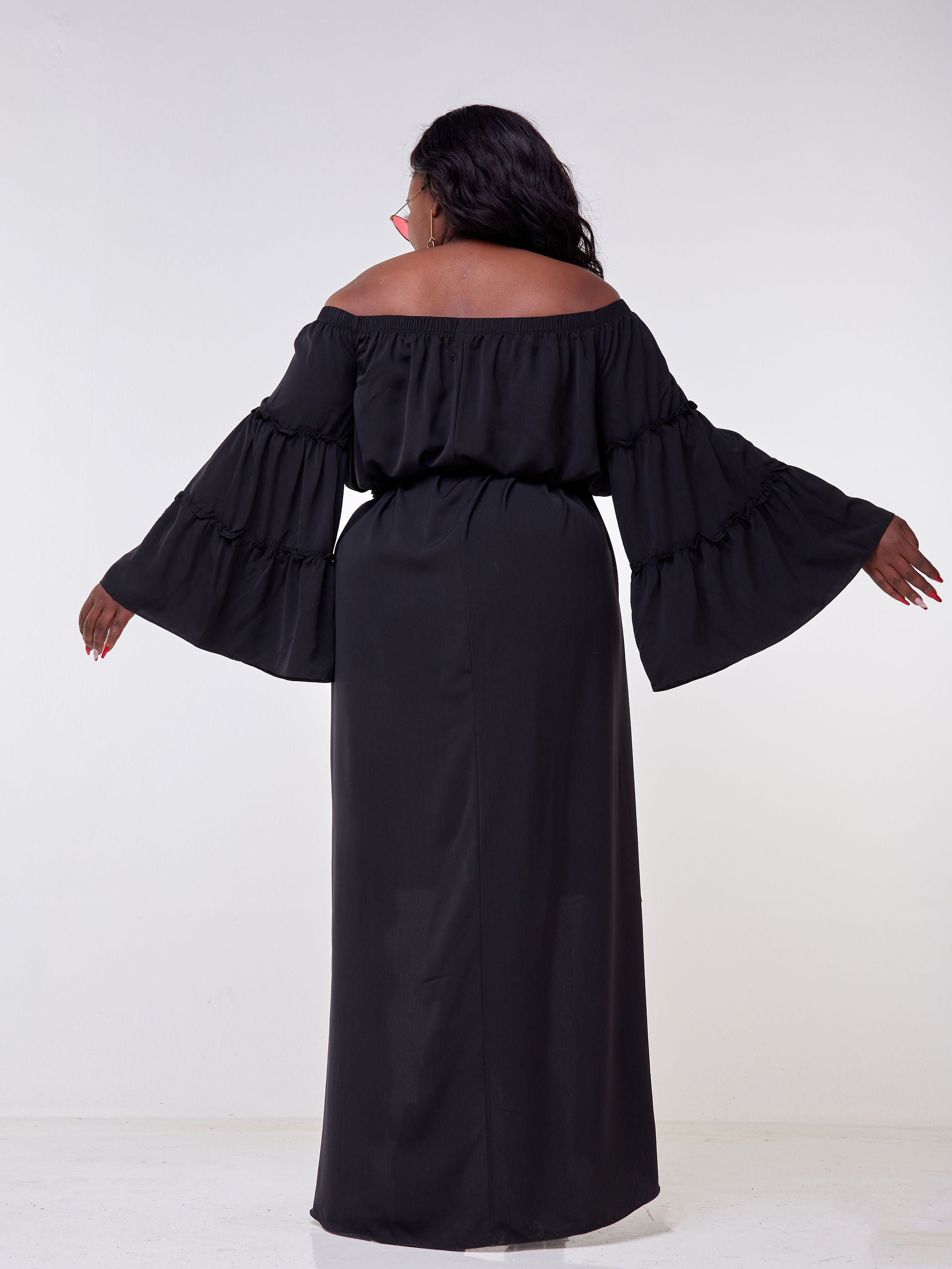 Vivo Malindi Off Shoulder High Low Dress - Black