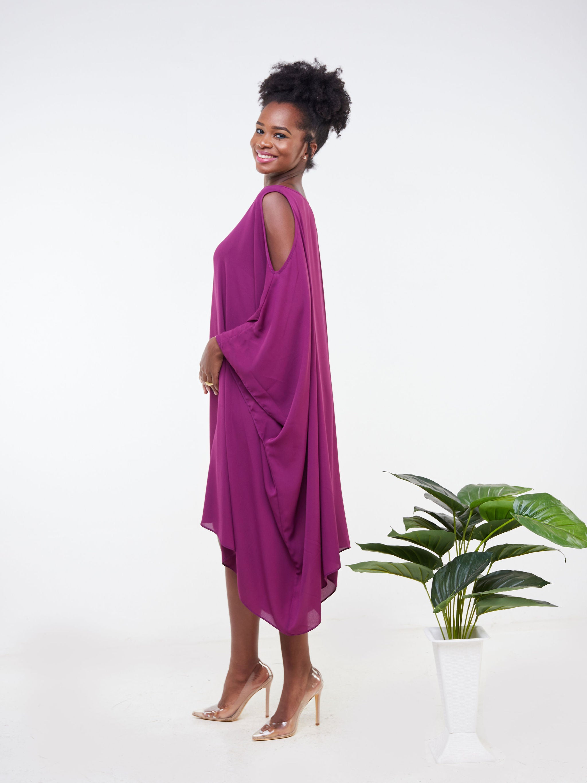 Vivo Adisa Cold Shoulder Kaftan - Purple