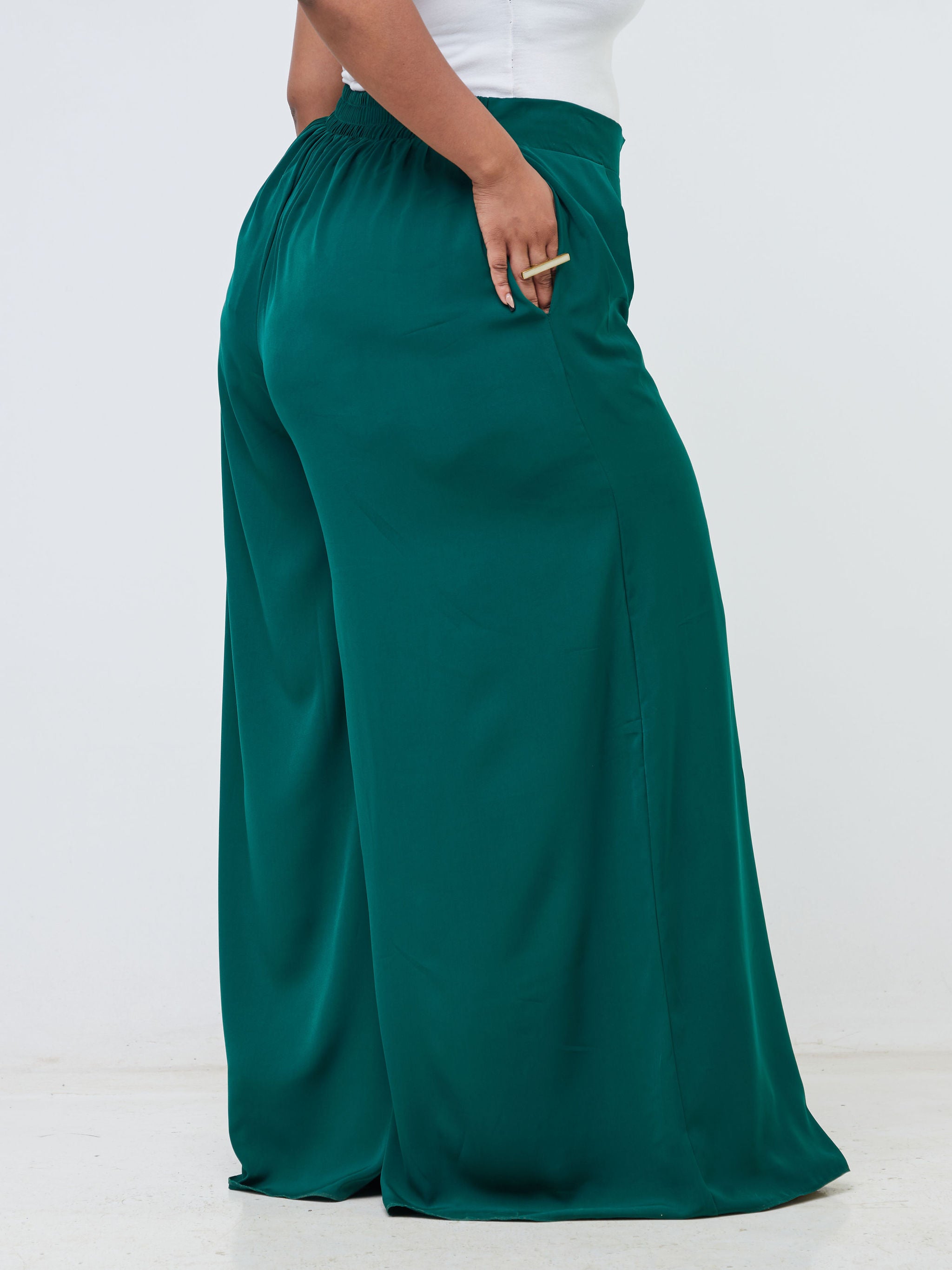 Vivo Adisa Wide Leg Pants - Dark Green