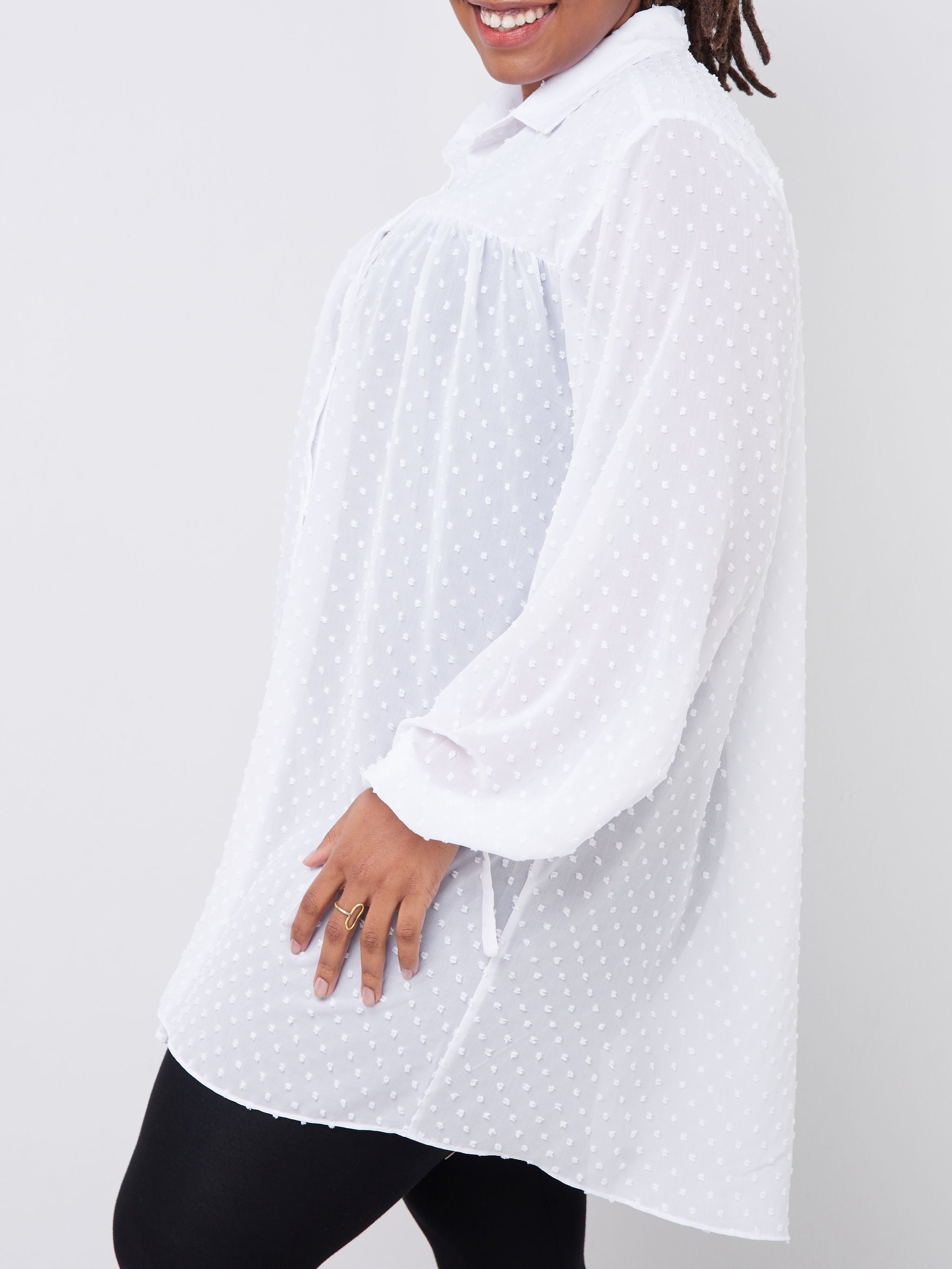 Vivo Malindi Long Sleeved Tunic Shirt - White