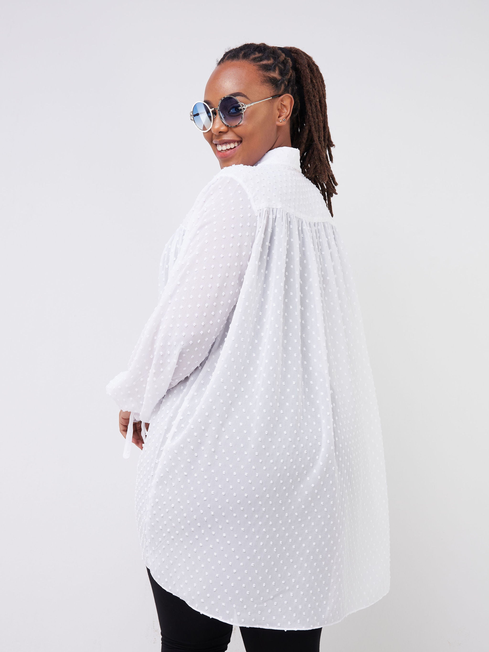 Vivo Malindi Long Sleeved Tunic Shirt - White