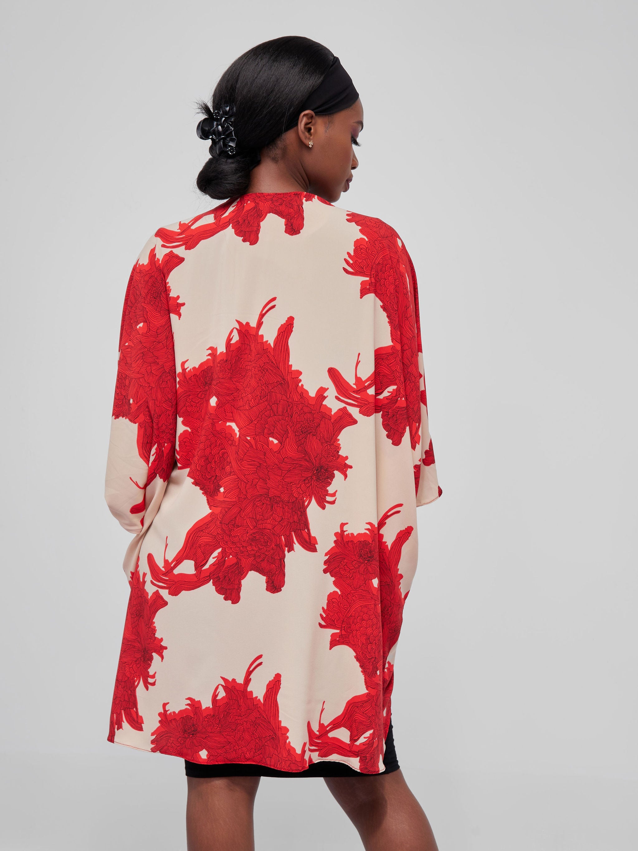 Safari Maisha Butterfly Waterfall - Peach / Red Print