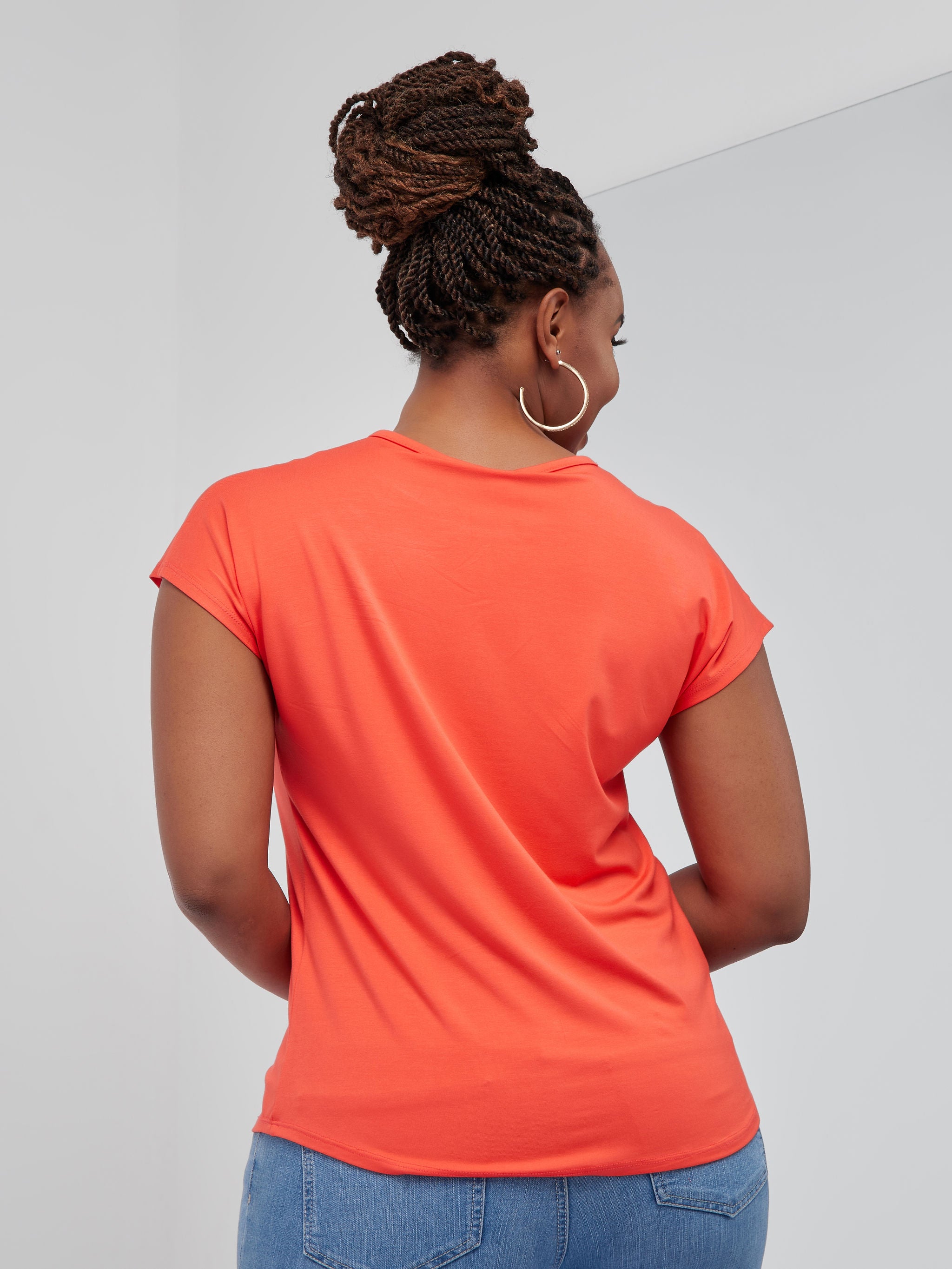Vivo Basic Drop Shoulder Top - Orange