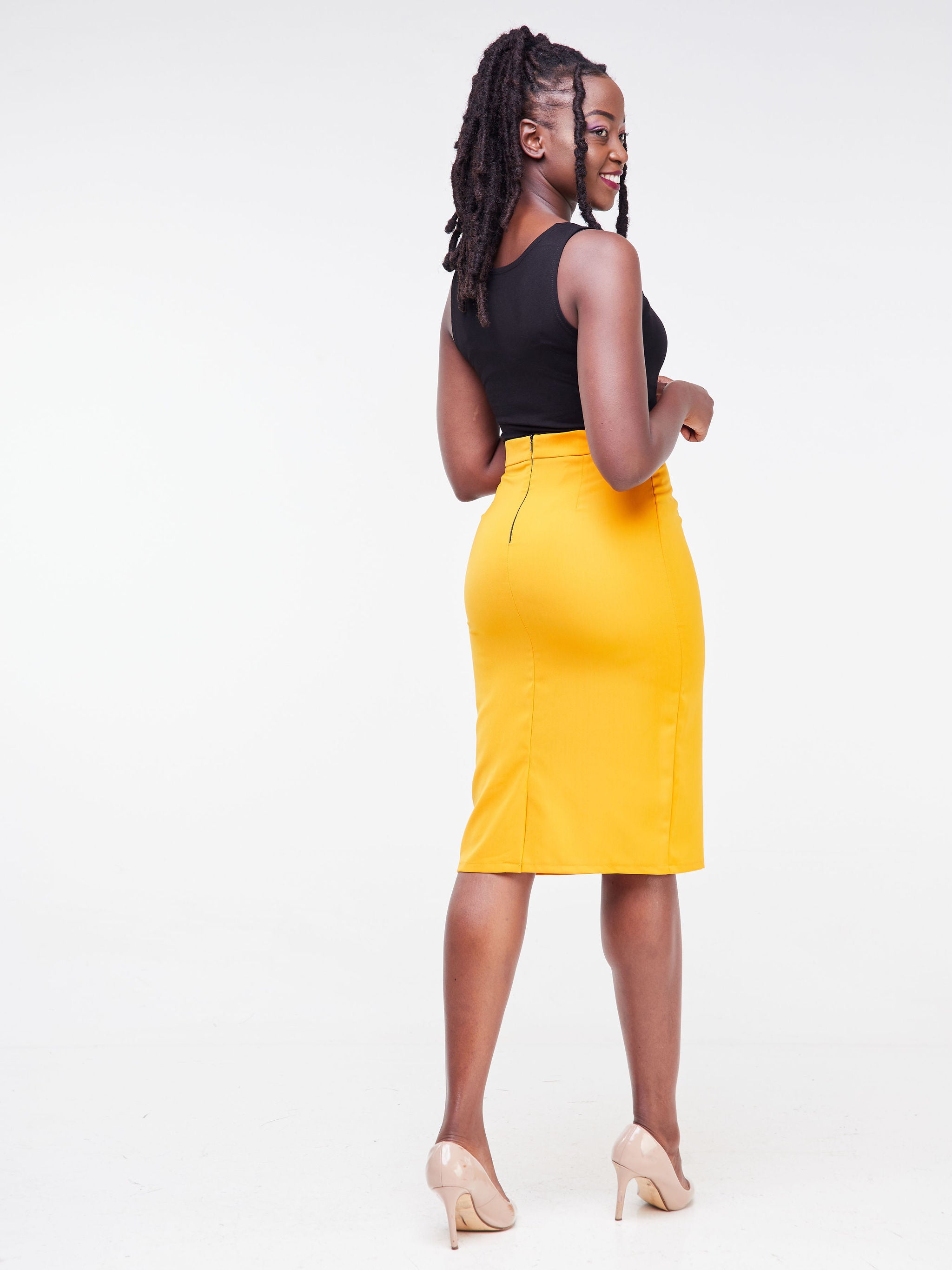 Plus size clearance mustard pencil skirt