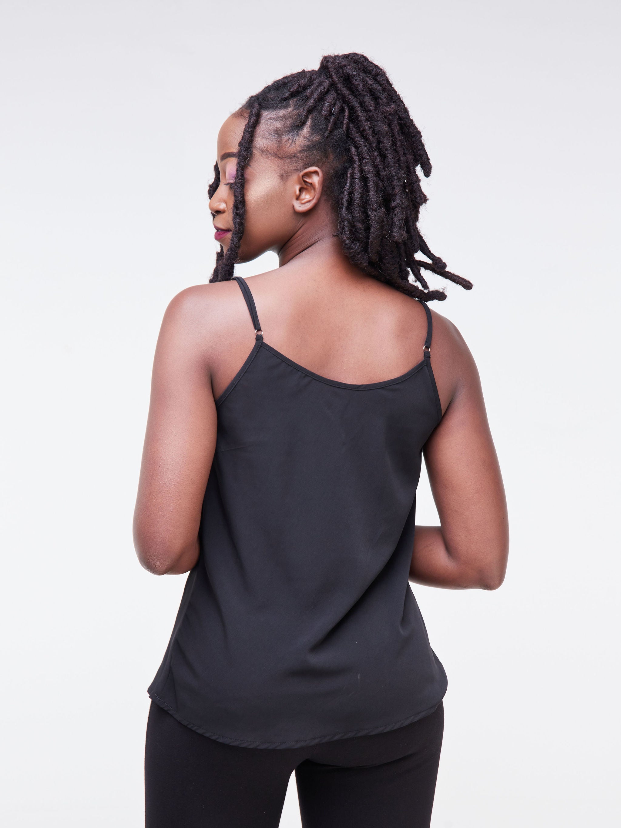 Vivo Fahari Strappy Cowl Top - Black