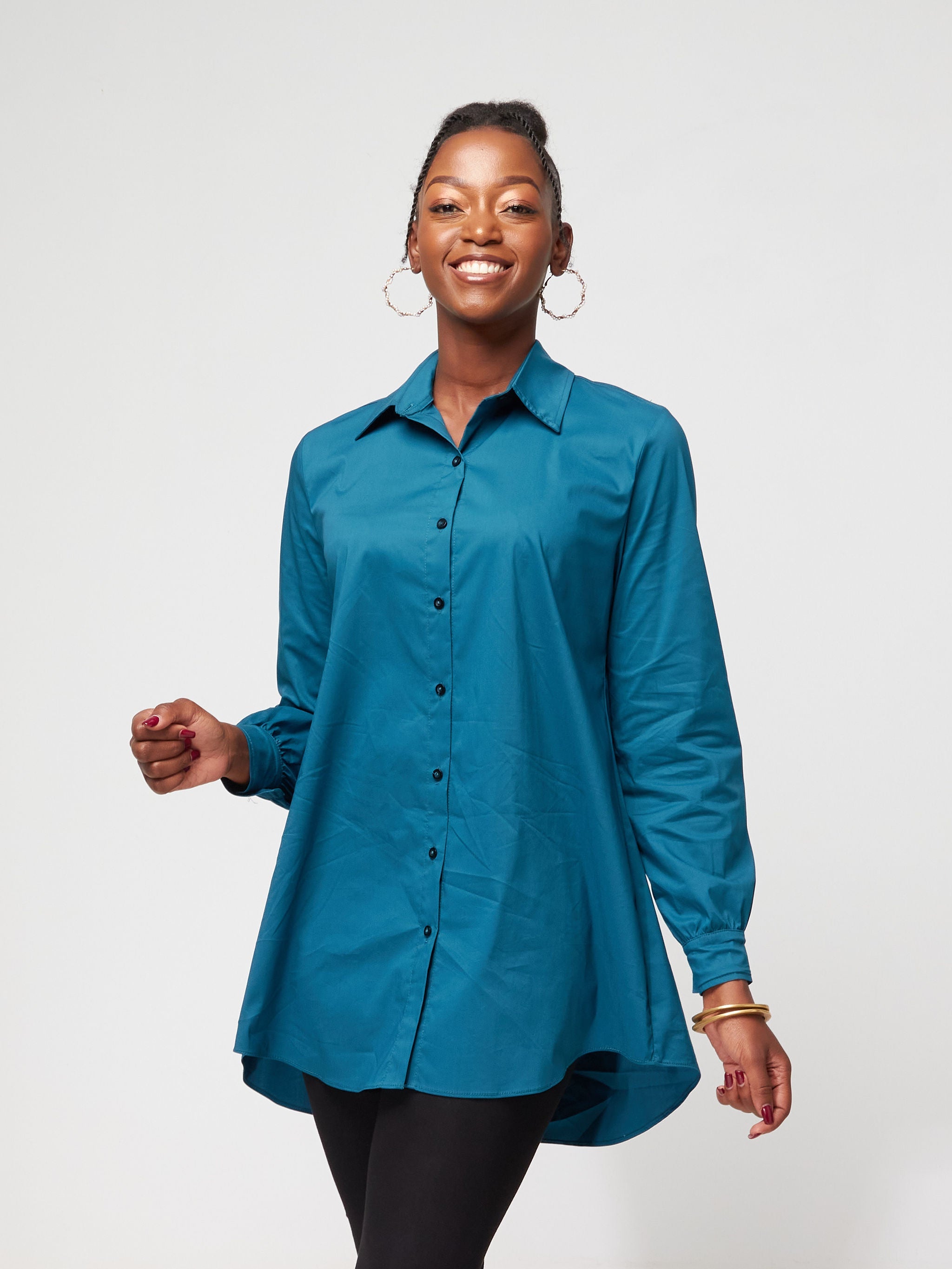 Safari Kaya Long Sleeve Collar Shirt - Teal